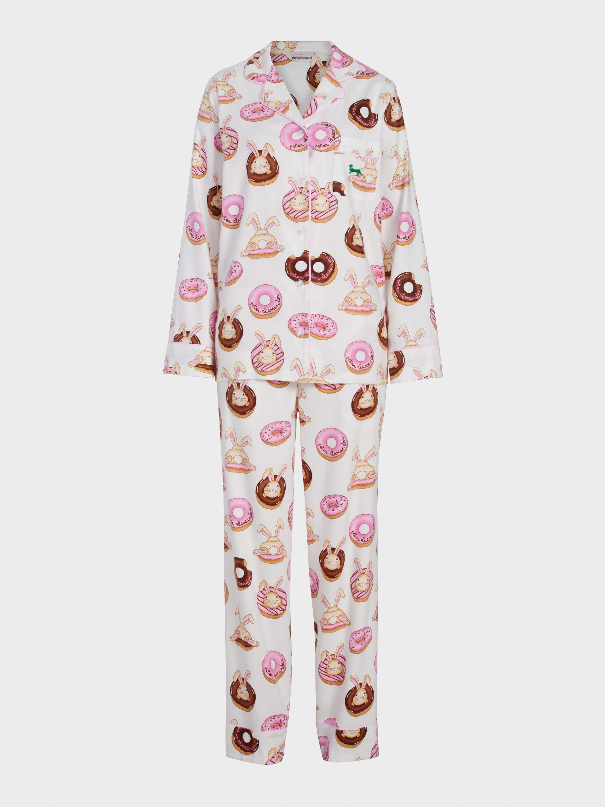 Image for Krispy Kreme Pink Bunnies Bamboo Flannelette Long Pj Set from Peter Alexander
