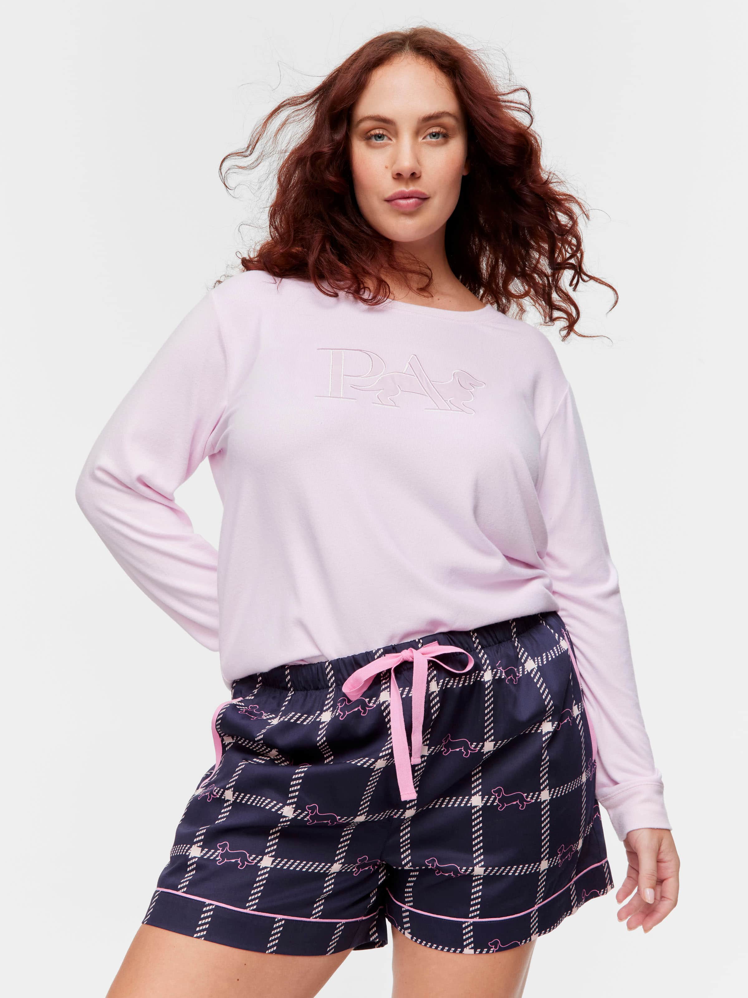 Image for P.A. Plus Penny Windowpane Tuxedo Mini Short from Peter Alexander