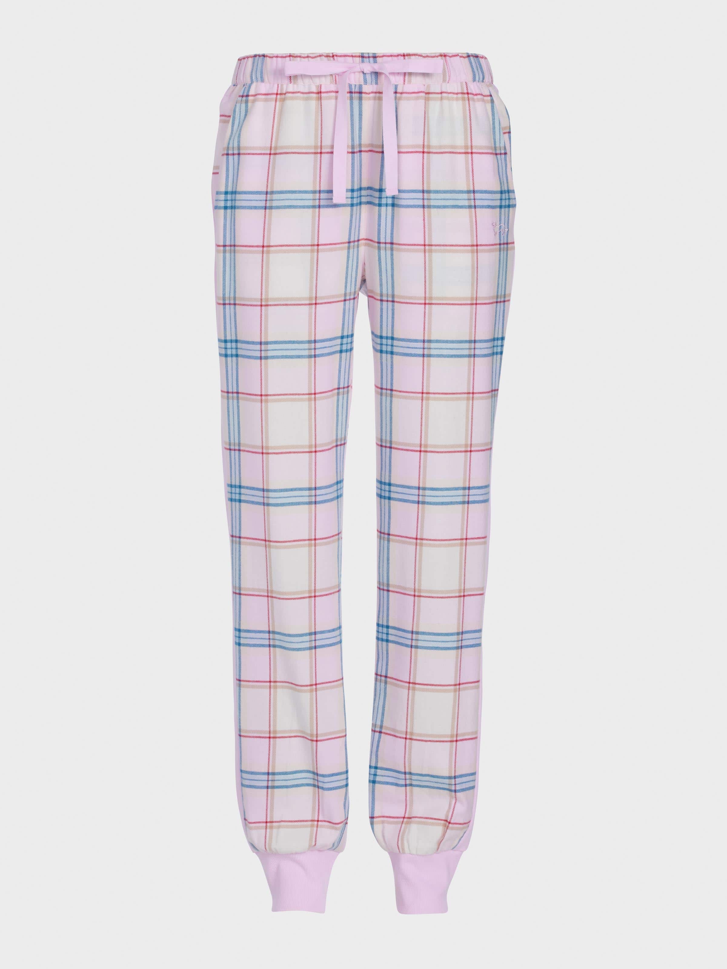 Image for Check Pink &amp; Navy Flannelette Cuff Pj Pant from Peter Alexander