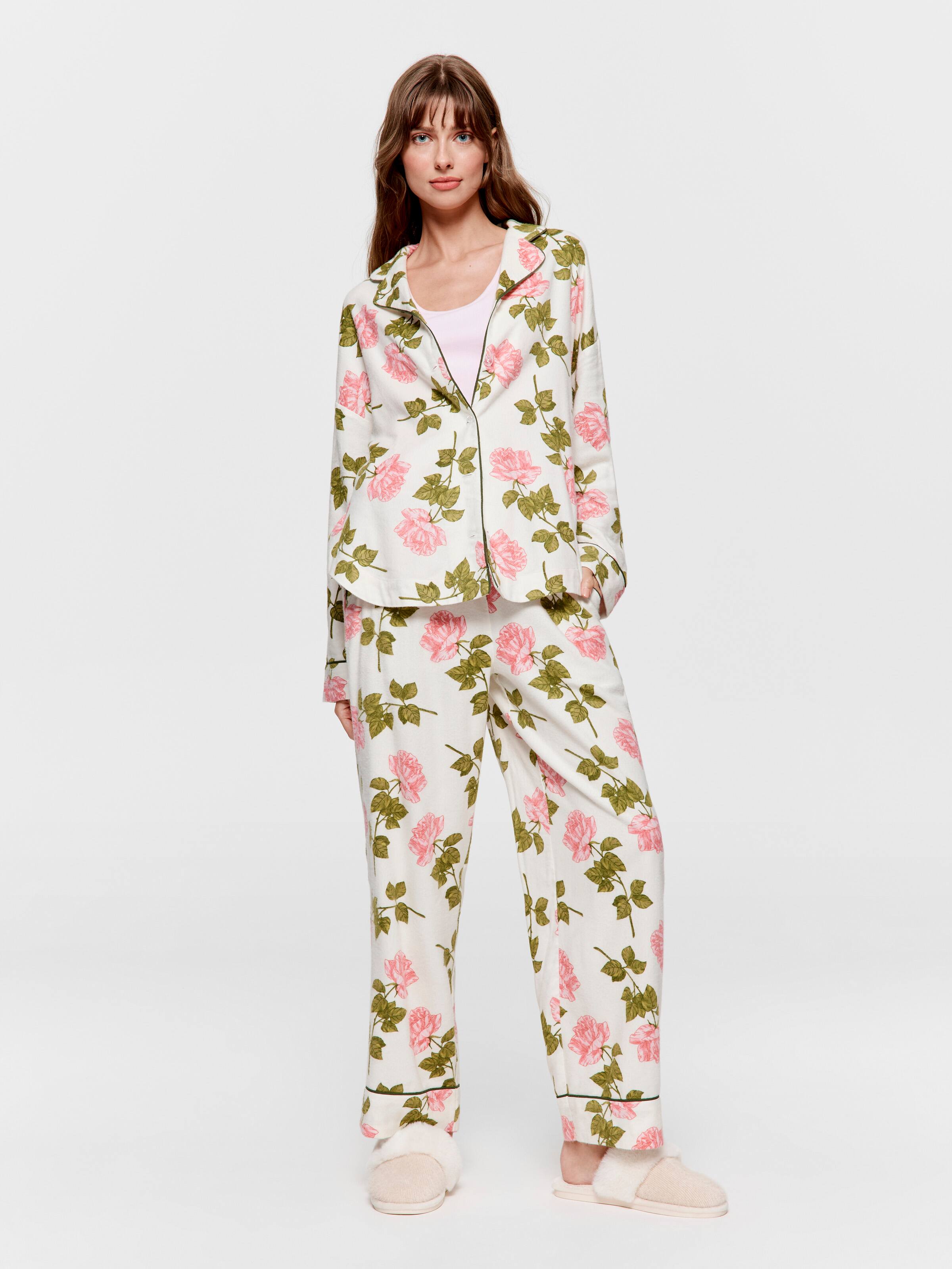 Pretty Rose Bamboo Flannelette Classic Pj Set