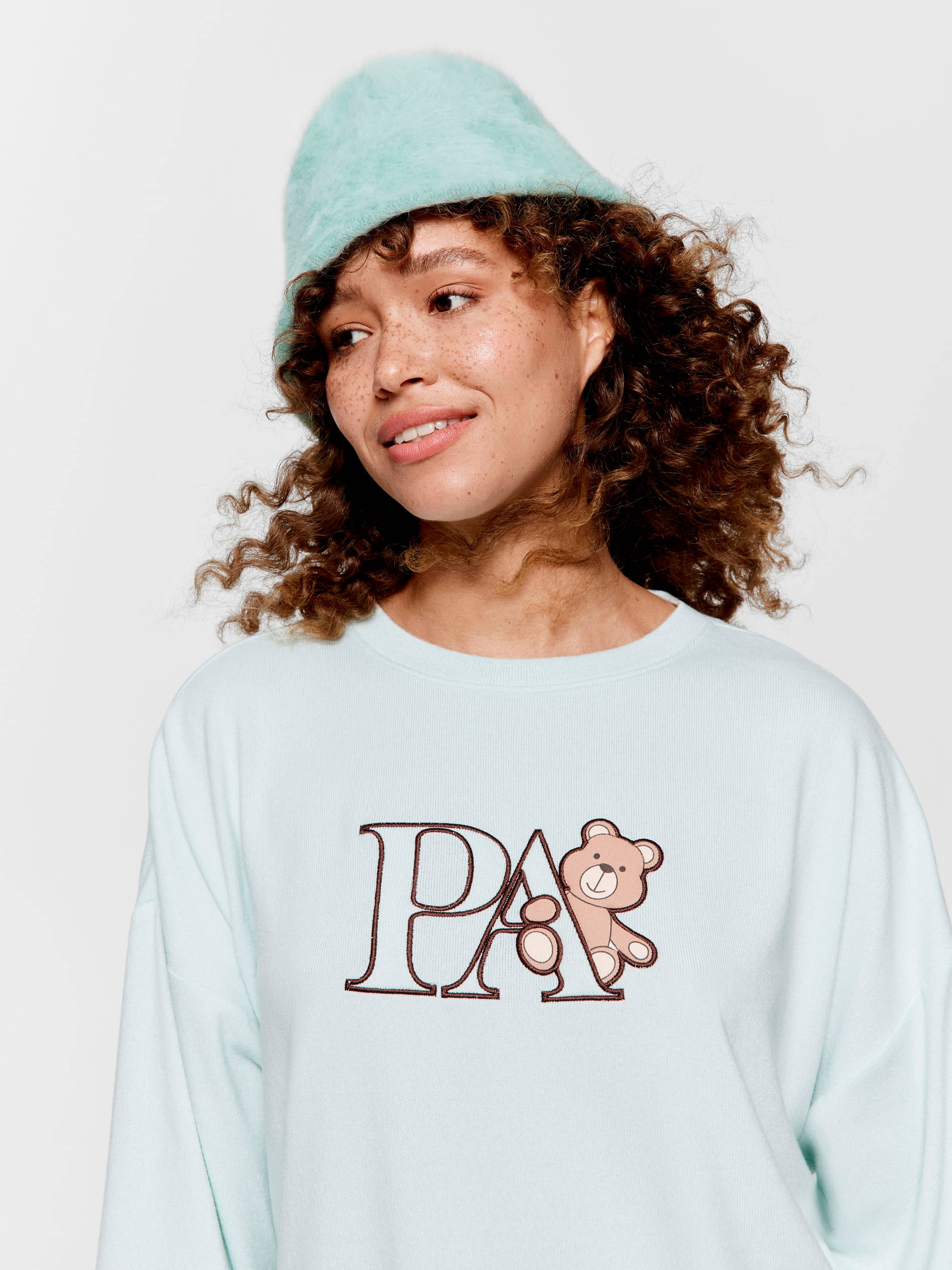 Image for Mint Plush Logo Teddy Sweater from Peter Alexander