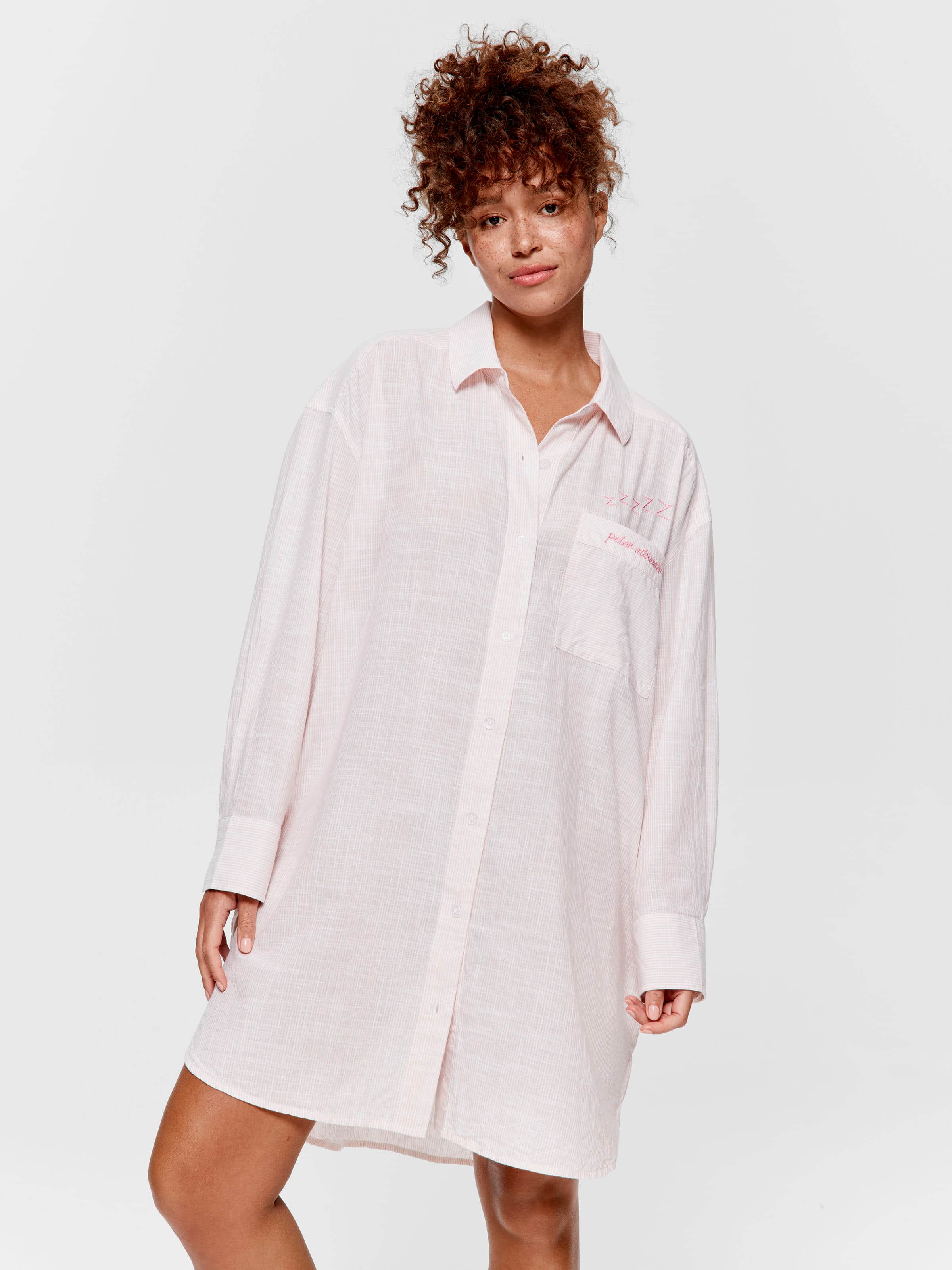 Image for Stripe 100% Cotton Long Sleeve Nightshirt from Peter Alexander