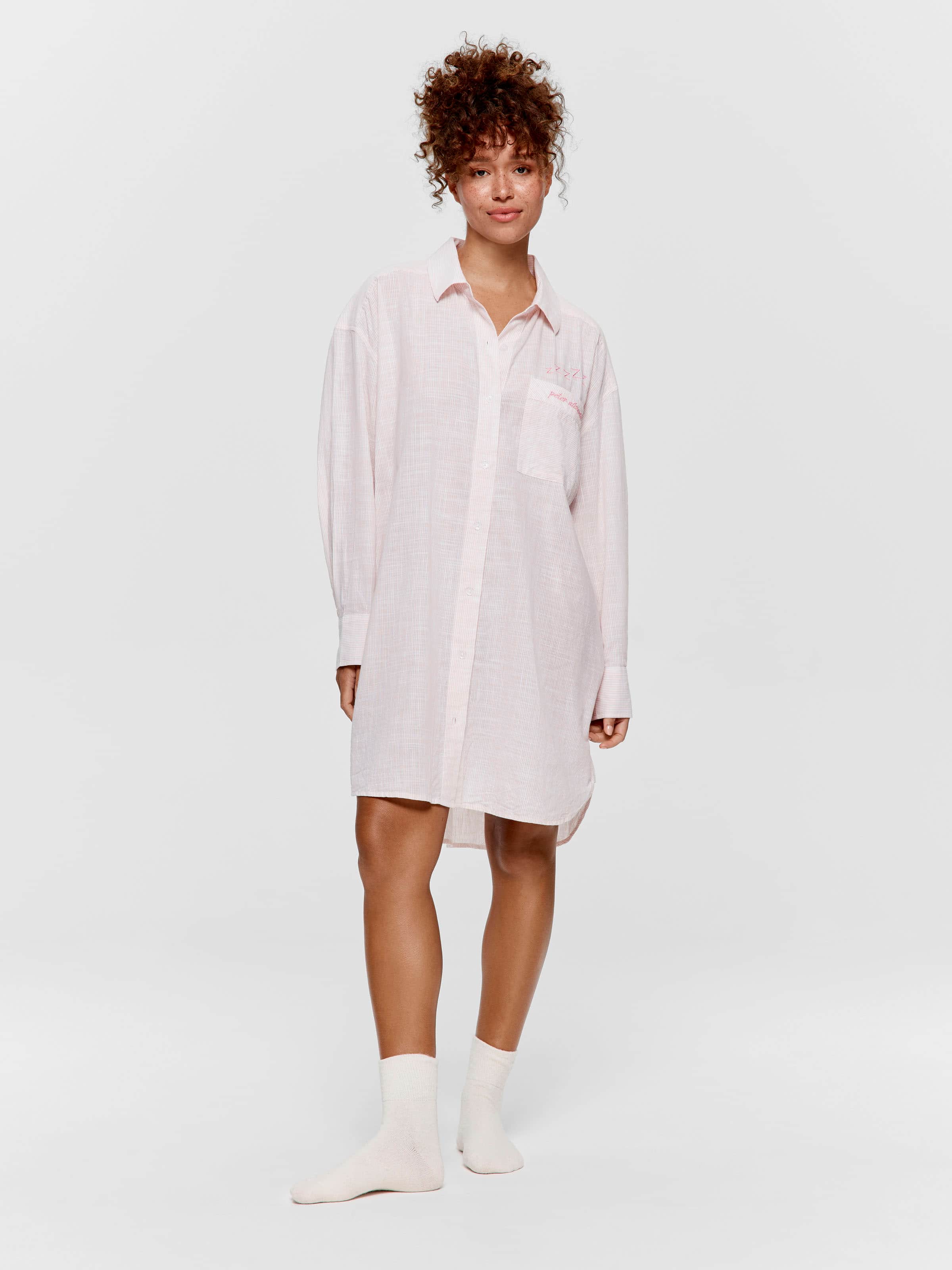 Image for Stripe 100% Cotton Long Sleeve Nightshirt from Peter Alexander