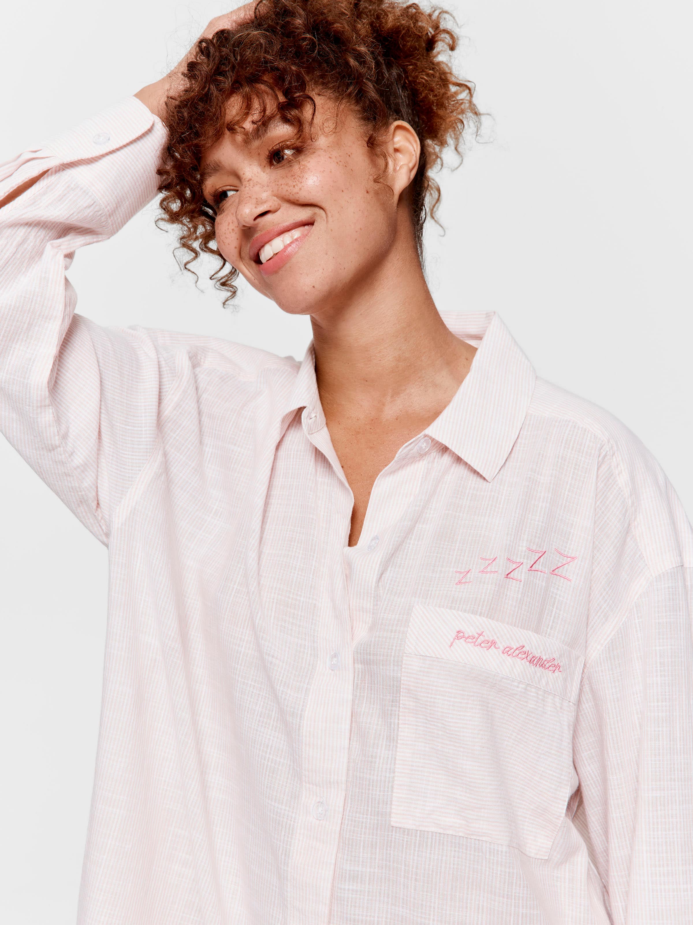 Image for Stripe 100% Cotton Long Sleeve Nightshirt from Peter Alexander