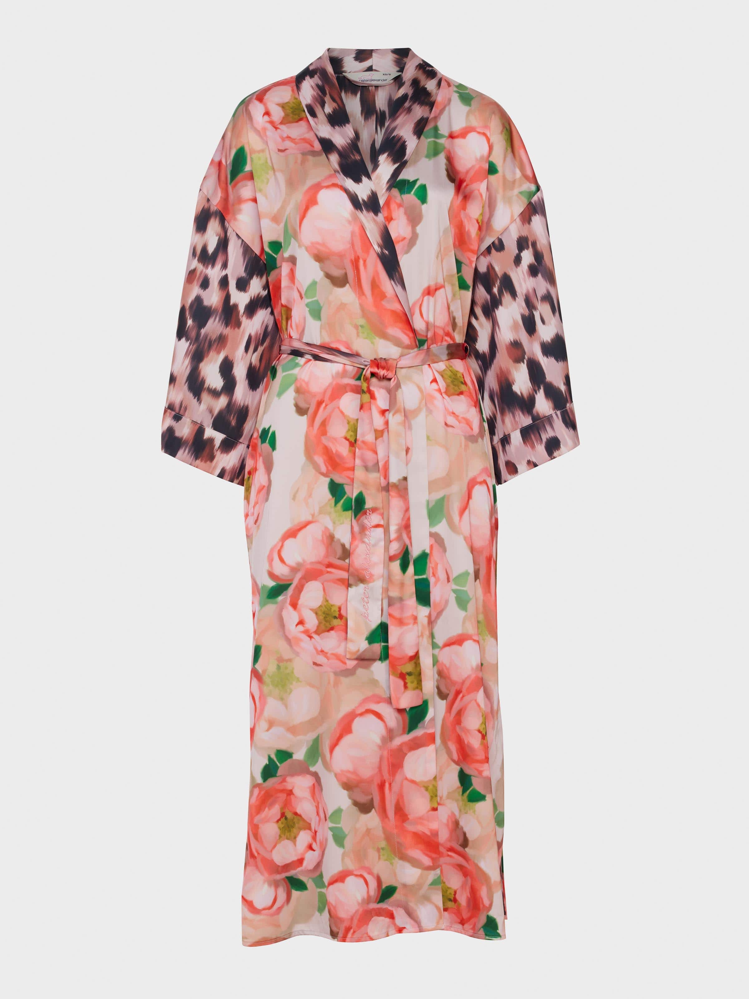 Image for Floral Leopard Long Satin Gown from Peter Alexander