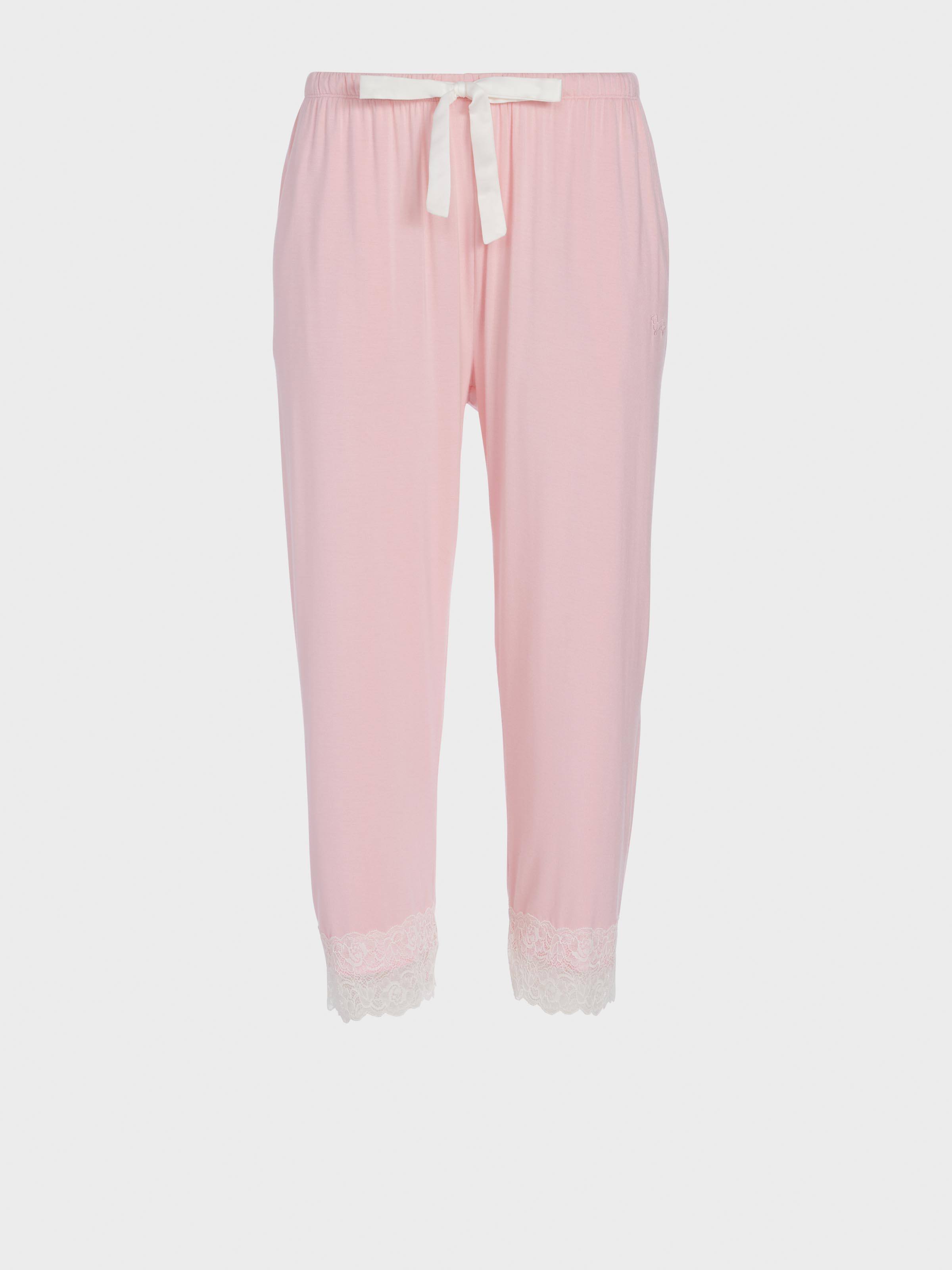 Image for Pink Bamboo Jersey Lace 3/4 Pj Pant from Peter Alexander