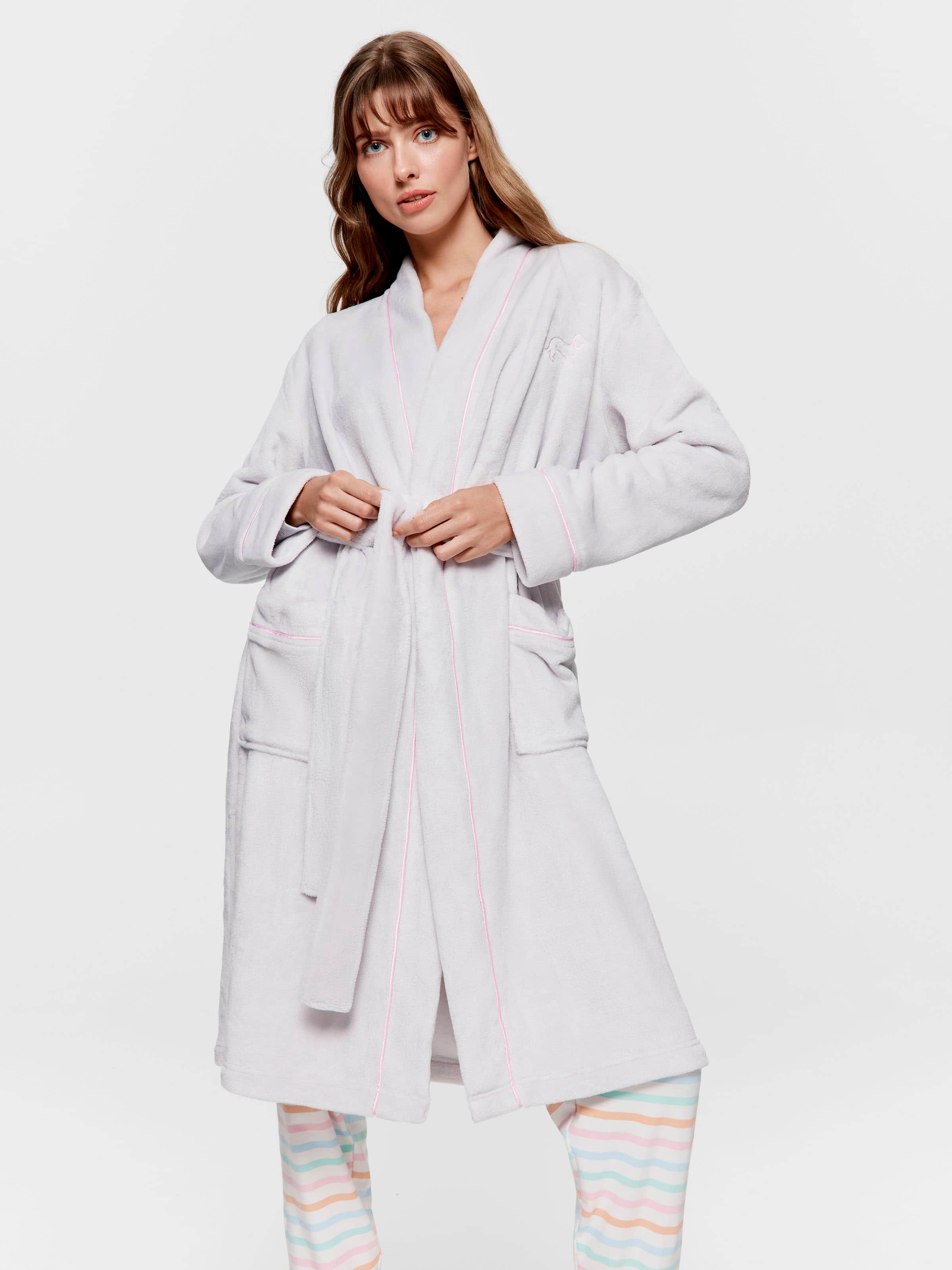 Image for Grey Fleece Classic Gown from Peter Alexander