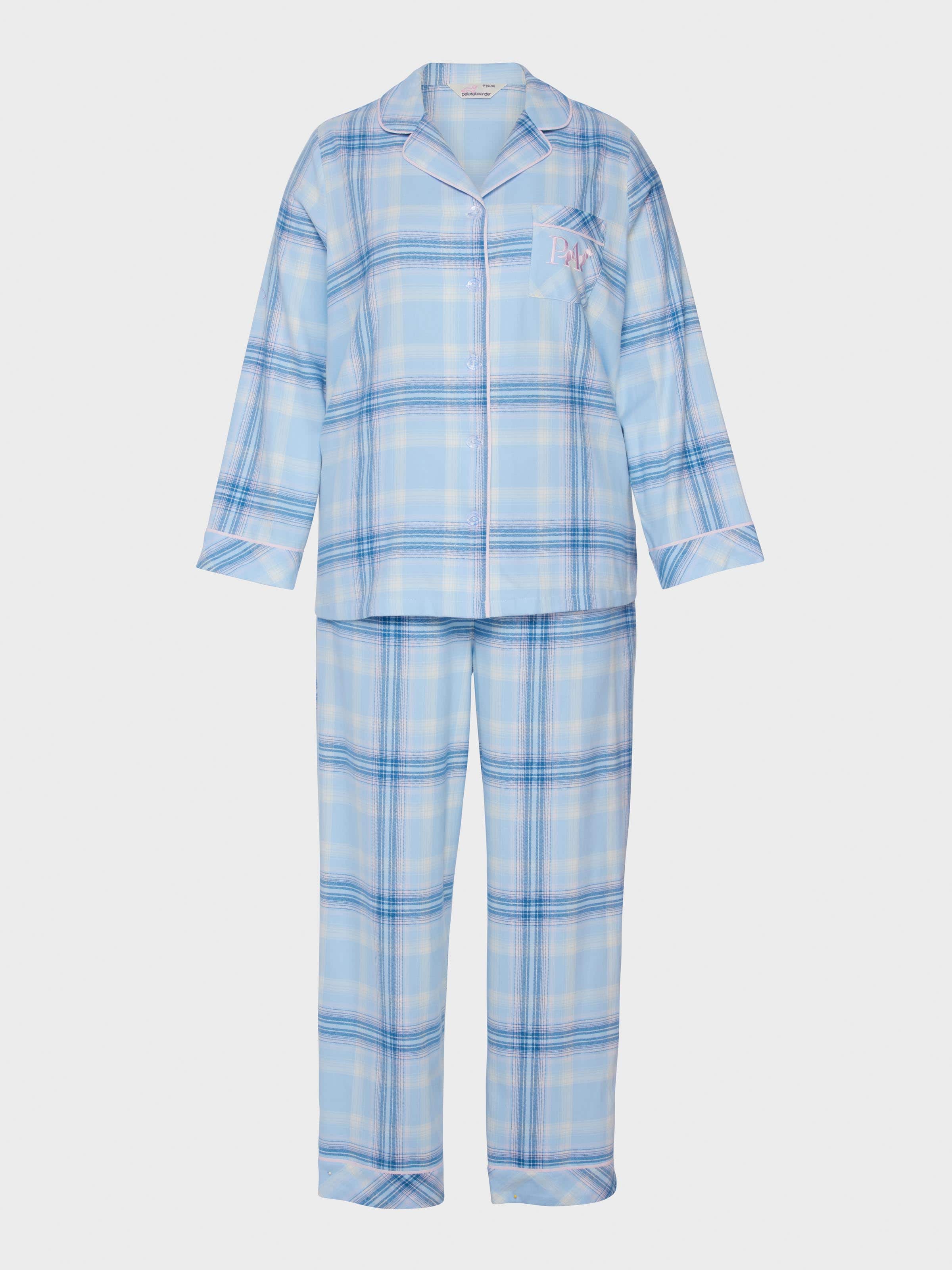 Image for P.A. Plus Blue Check Flannelette Pj Set from Peter Alexander