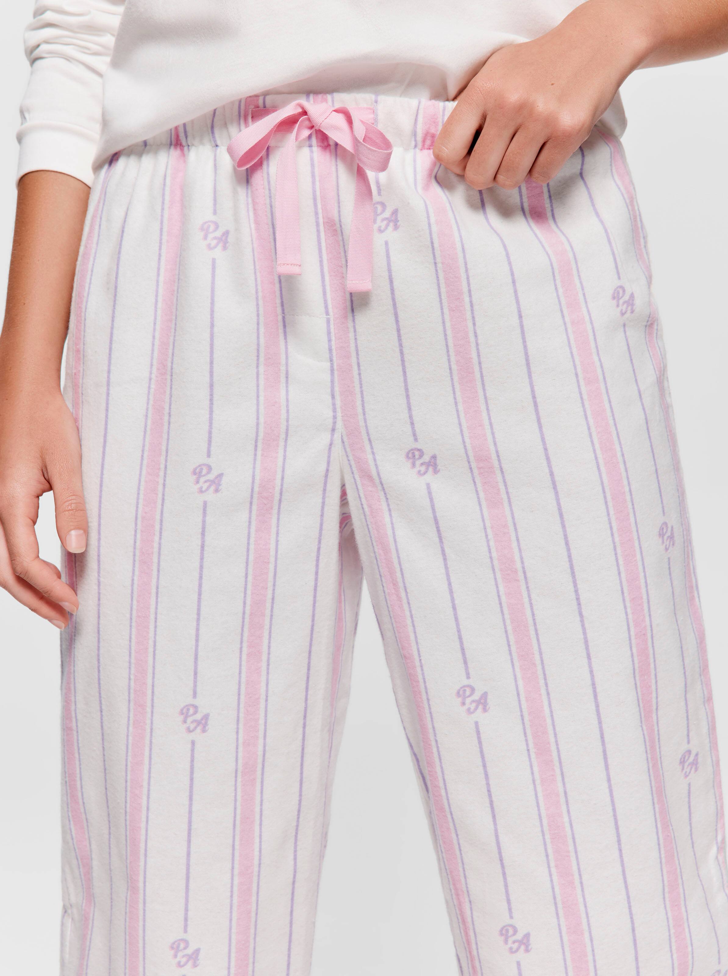 P.A. Pink & Lilac Stripe Classic Flannelette Pj Pant
