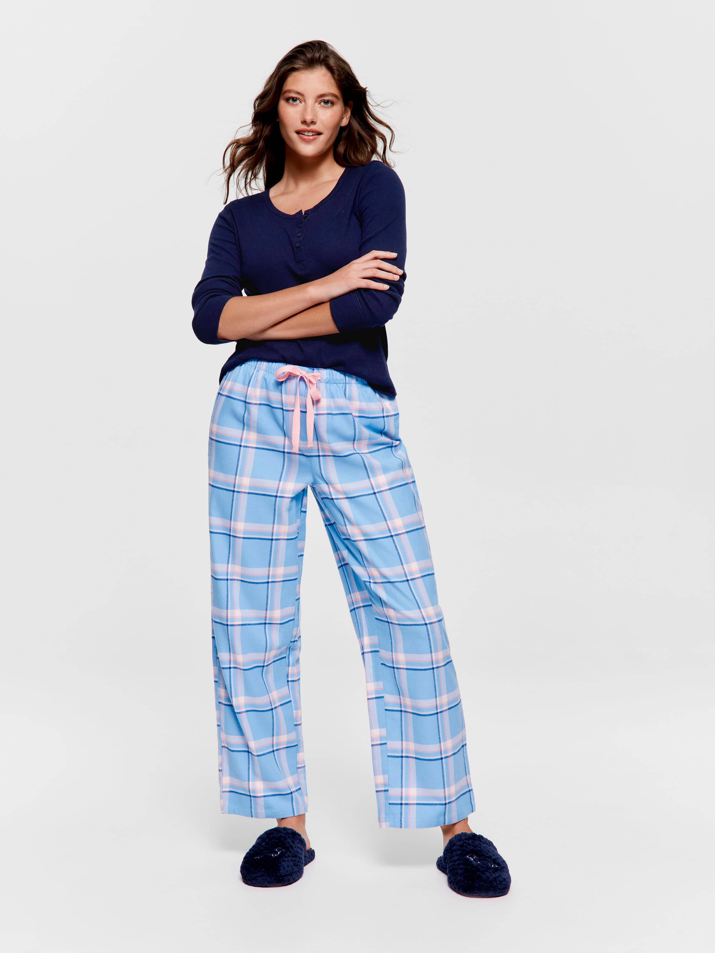 Image for Cornflower Check Classic Flannelette Pj Pant from Peter Alexander
