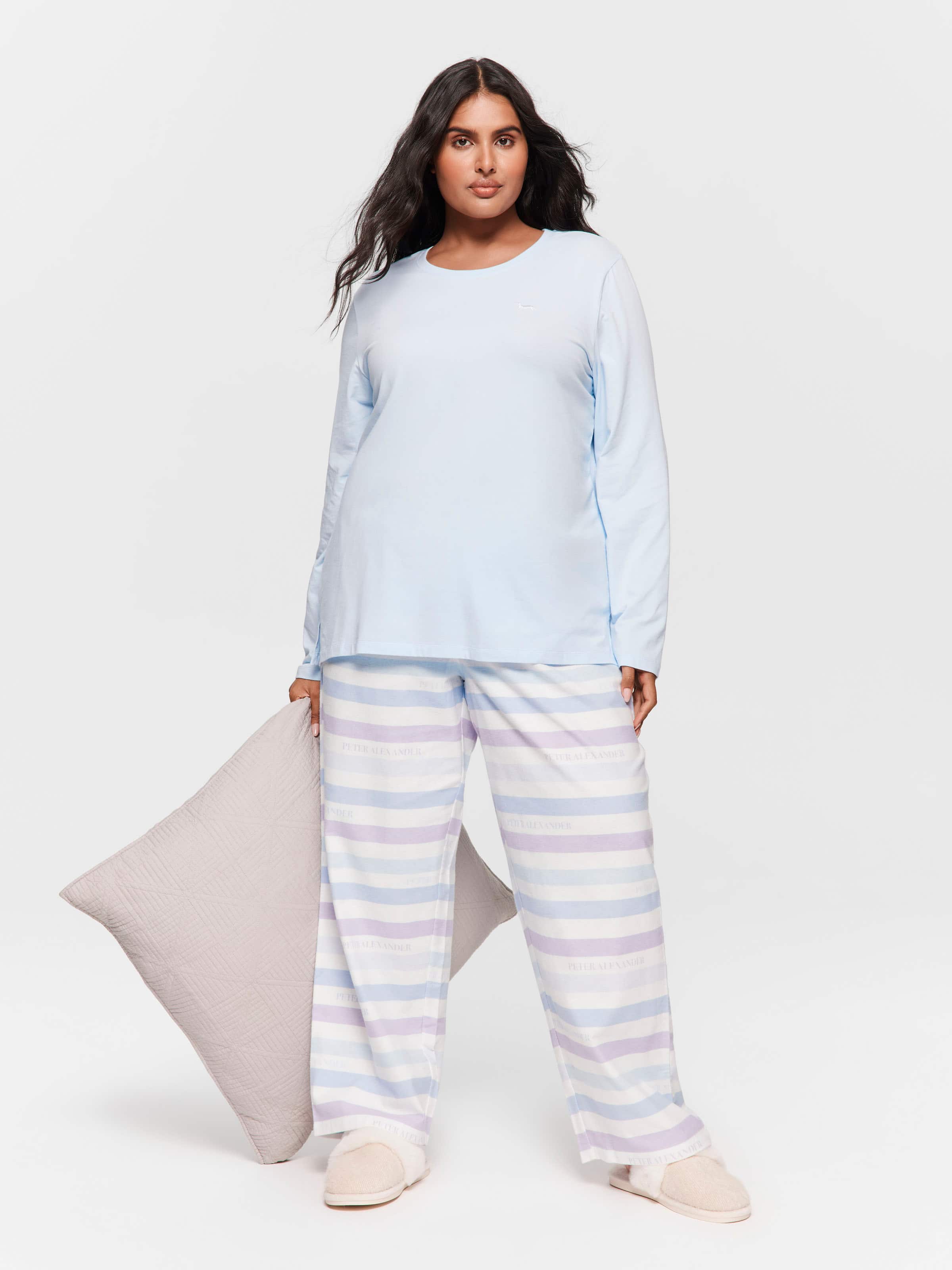 Image for P.A. Plus Pale Blue Long Sleeve Top from Peter Alexander