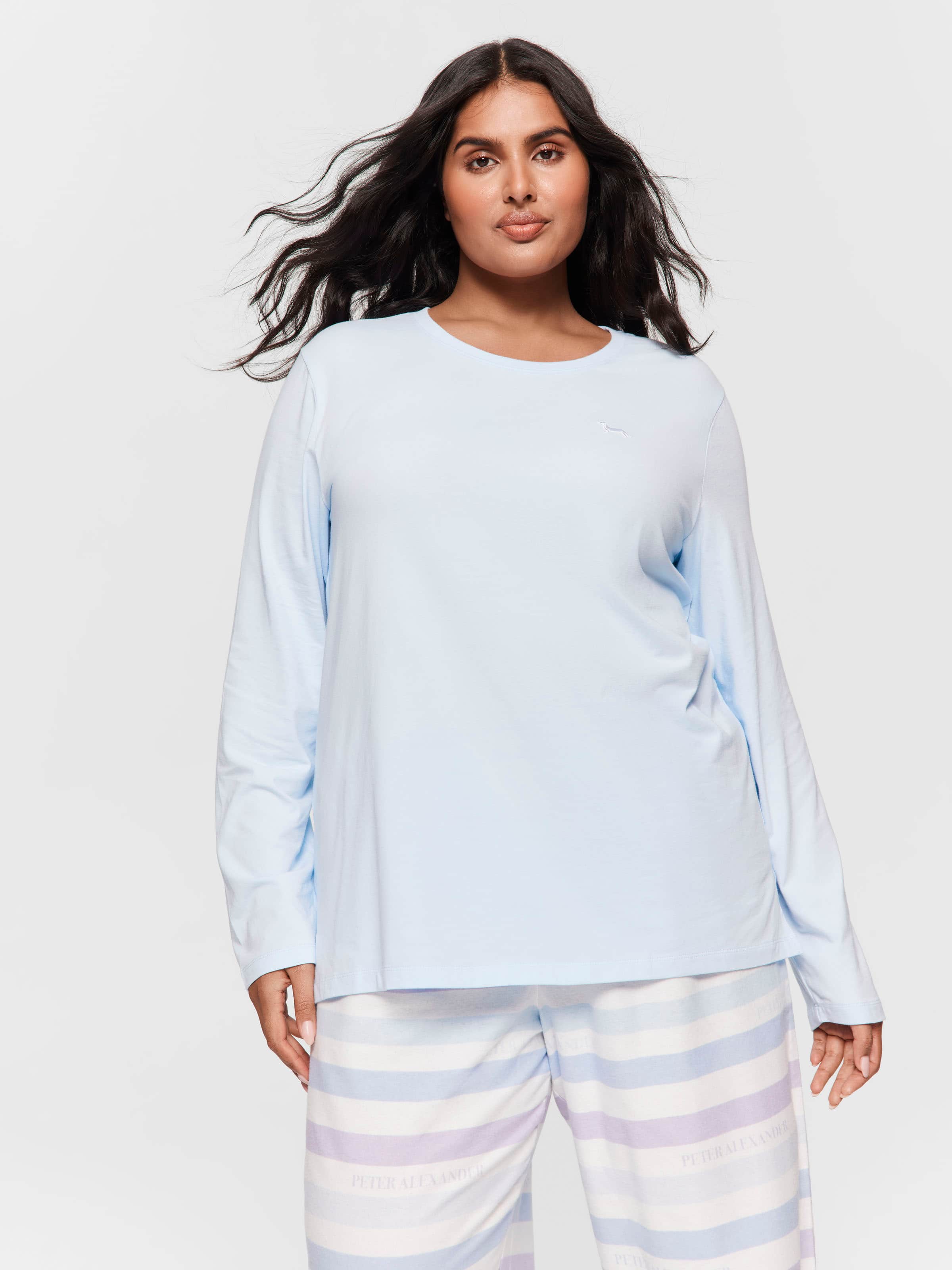 Image for P.A. Plus Pale Blue Long Sleeve Top from Peter Alexander