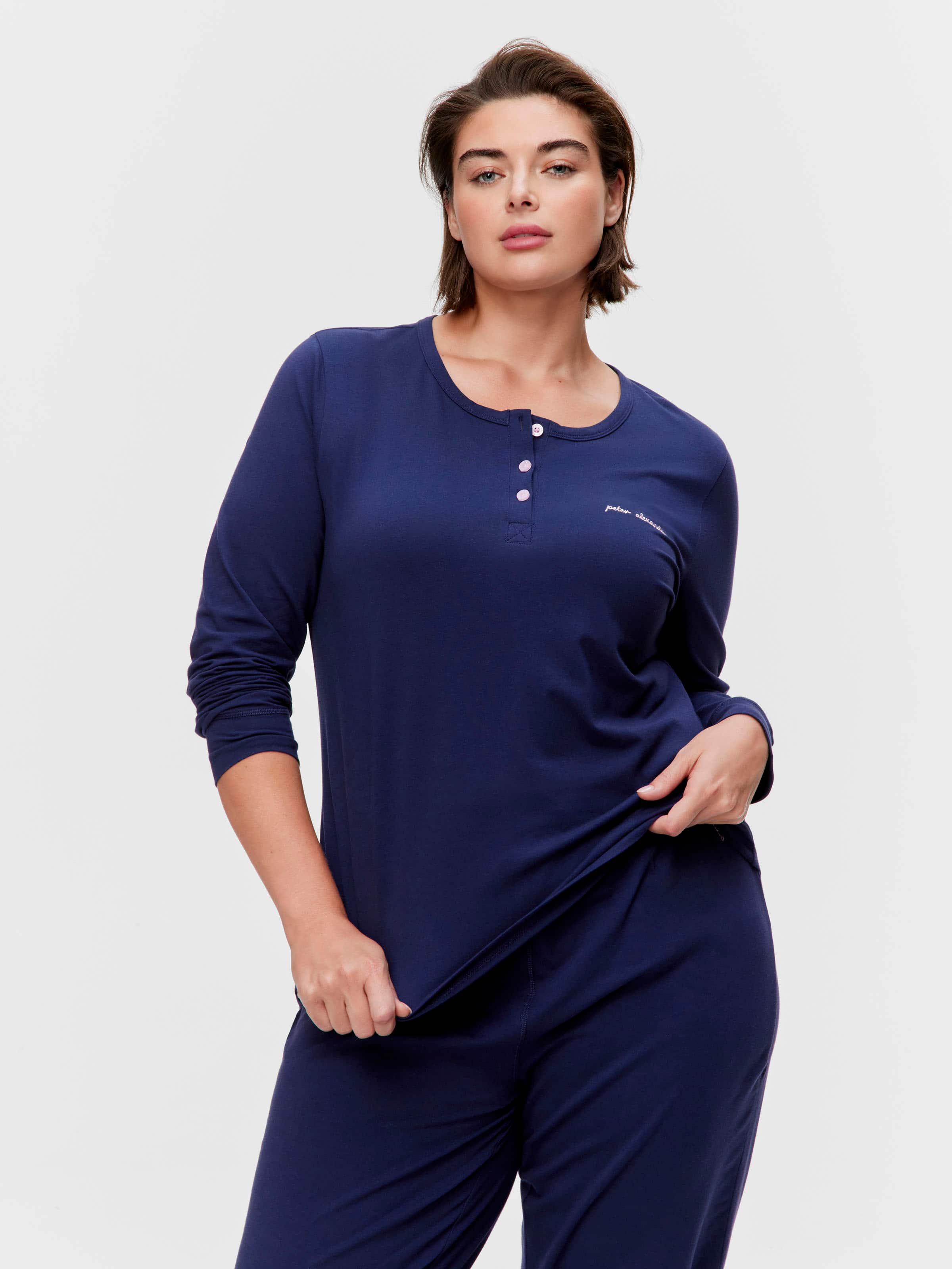 P.A. Plus Navy Branded Henley Top