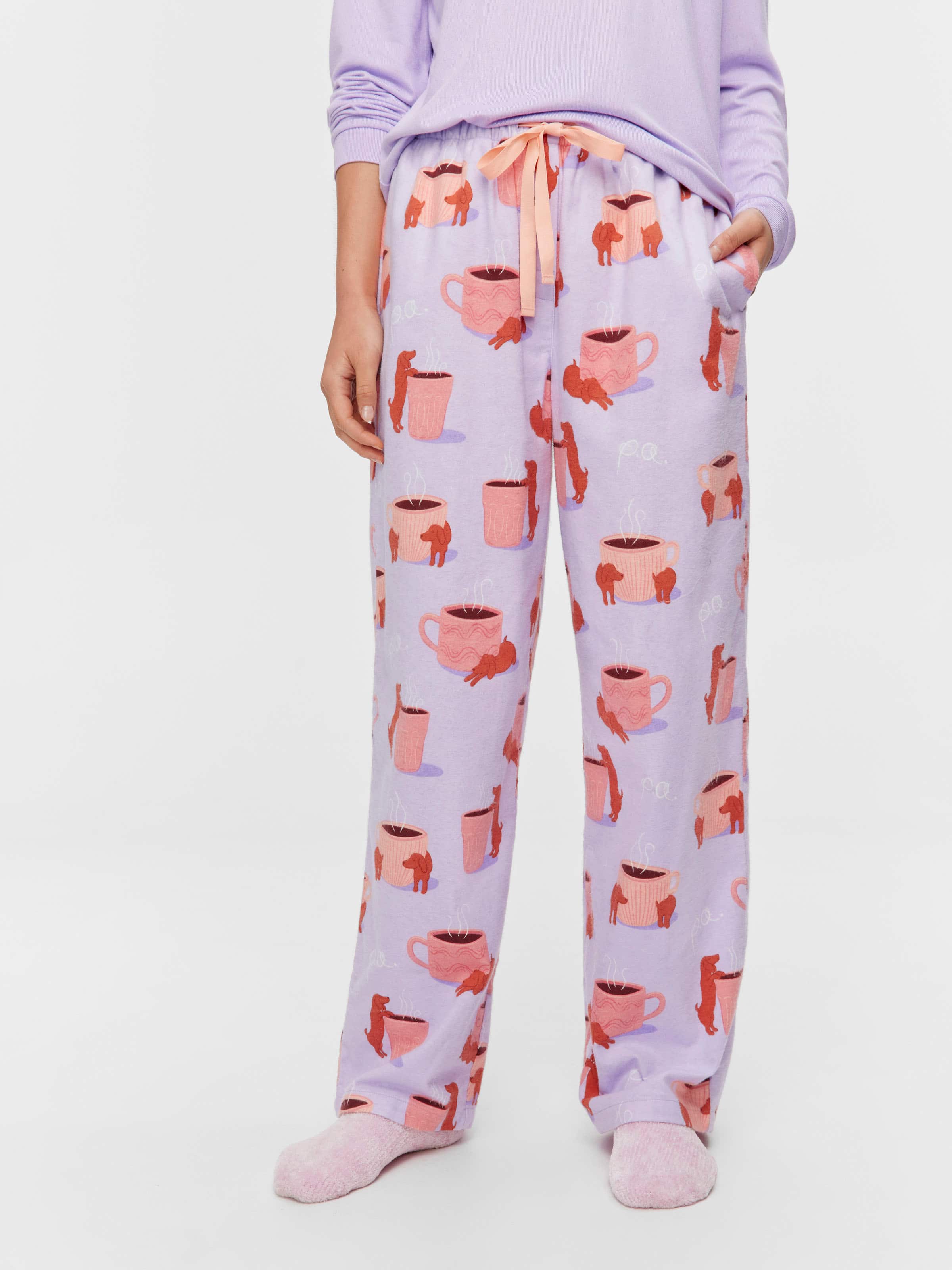 Image for Daxie Loves Coffee Flannelette Classic Pj Pant from Peter Alexander