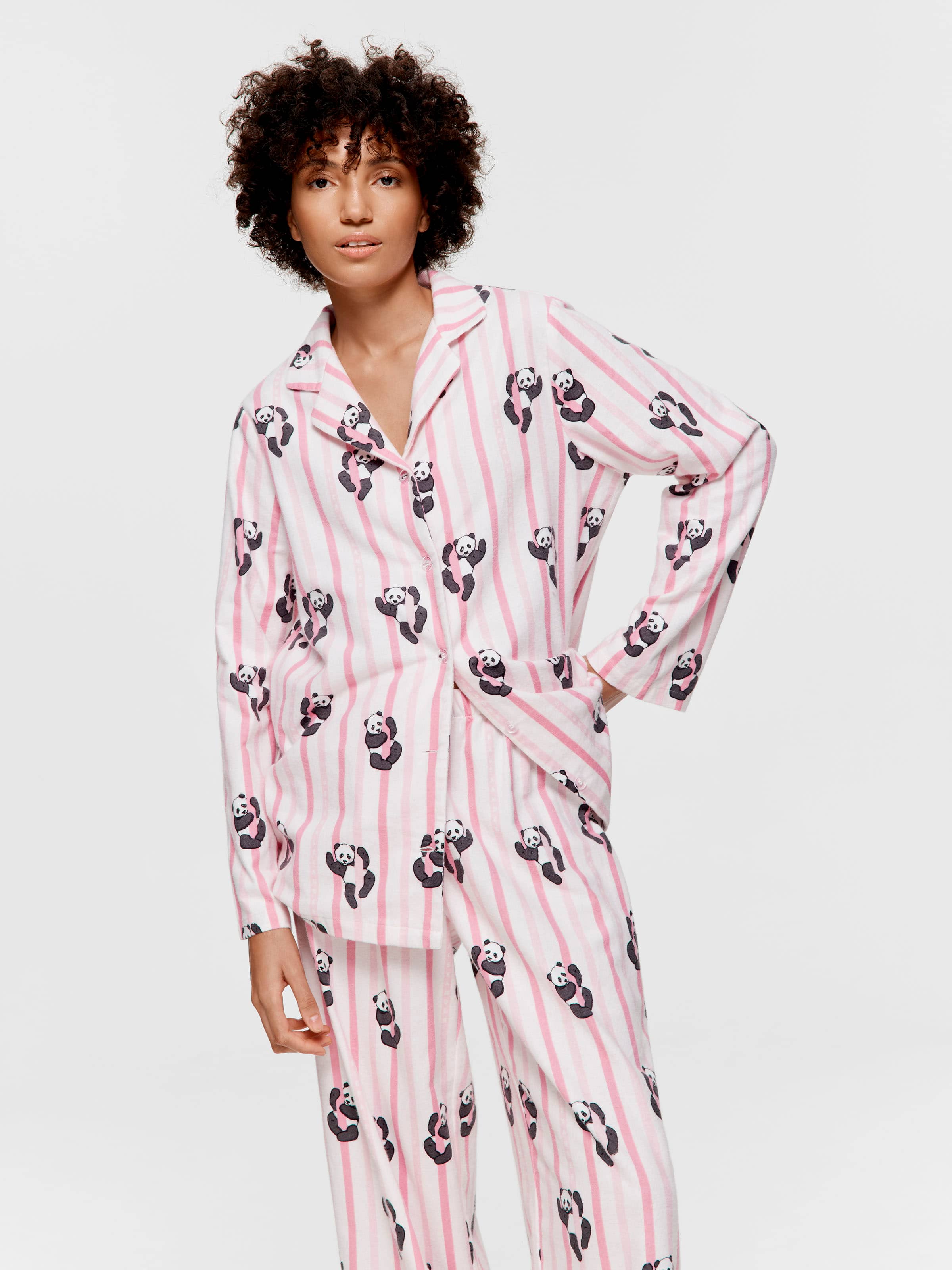 Image for Panda Stripe Classic Flannelette Pj Set from Peter Alexander