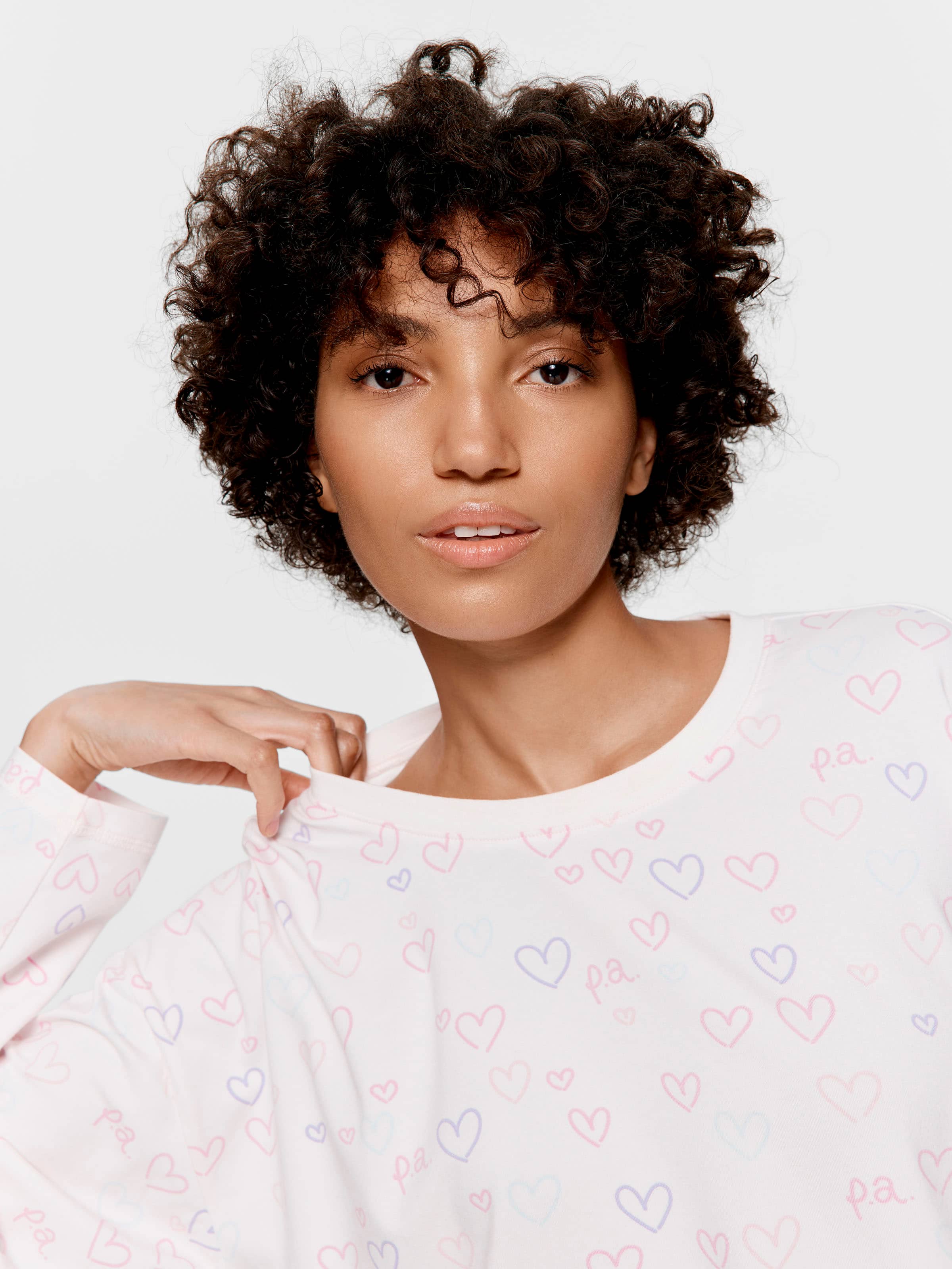 Image for Pastel Hearts Long Sleeve Top from Peter Alexander