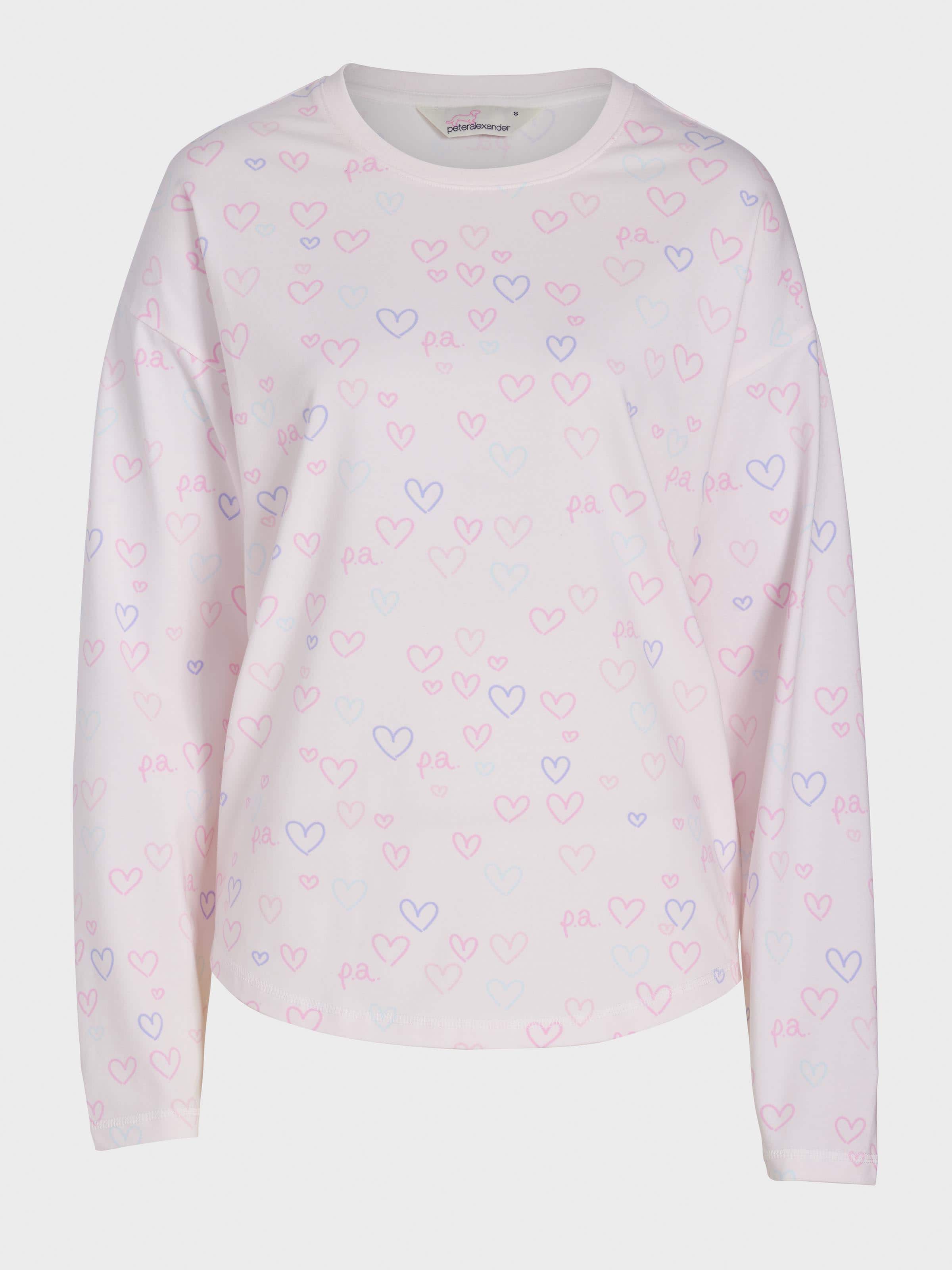 Image for Pastel Hearts Long Sleeve Top from Peter Alexander