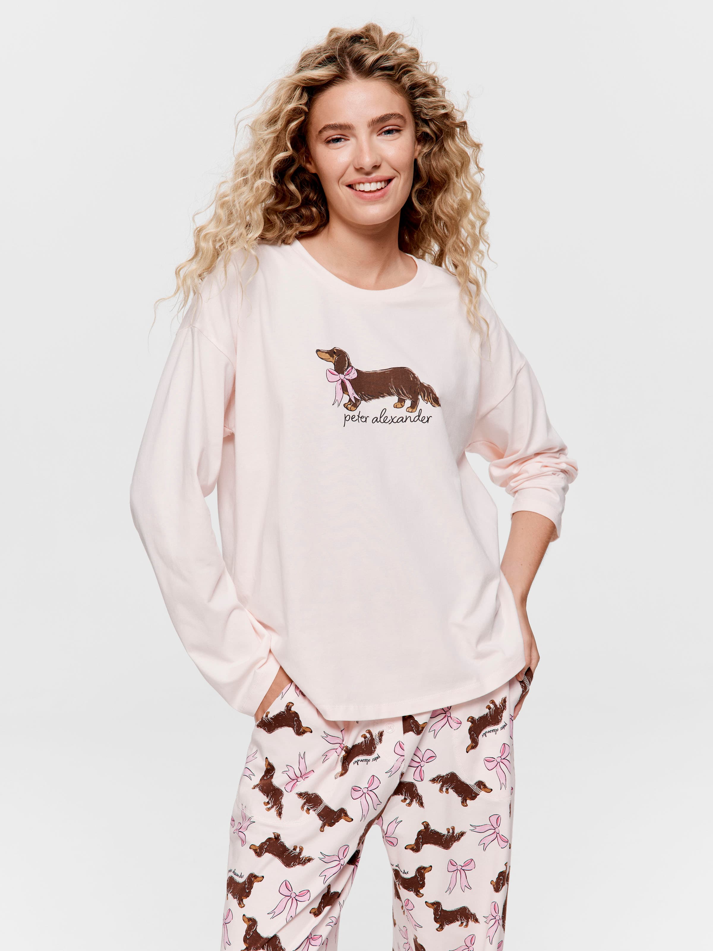 Image for Penny With Bow Long Sleeve Top from Peter Alexander