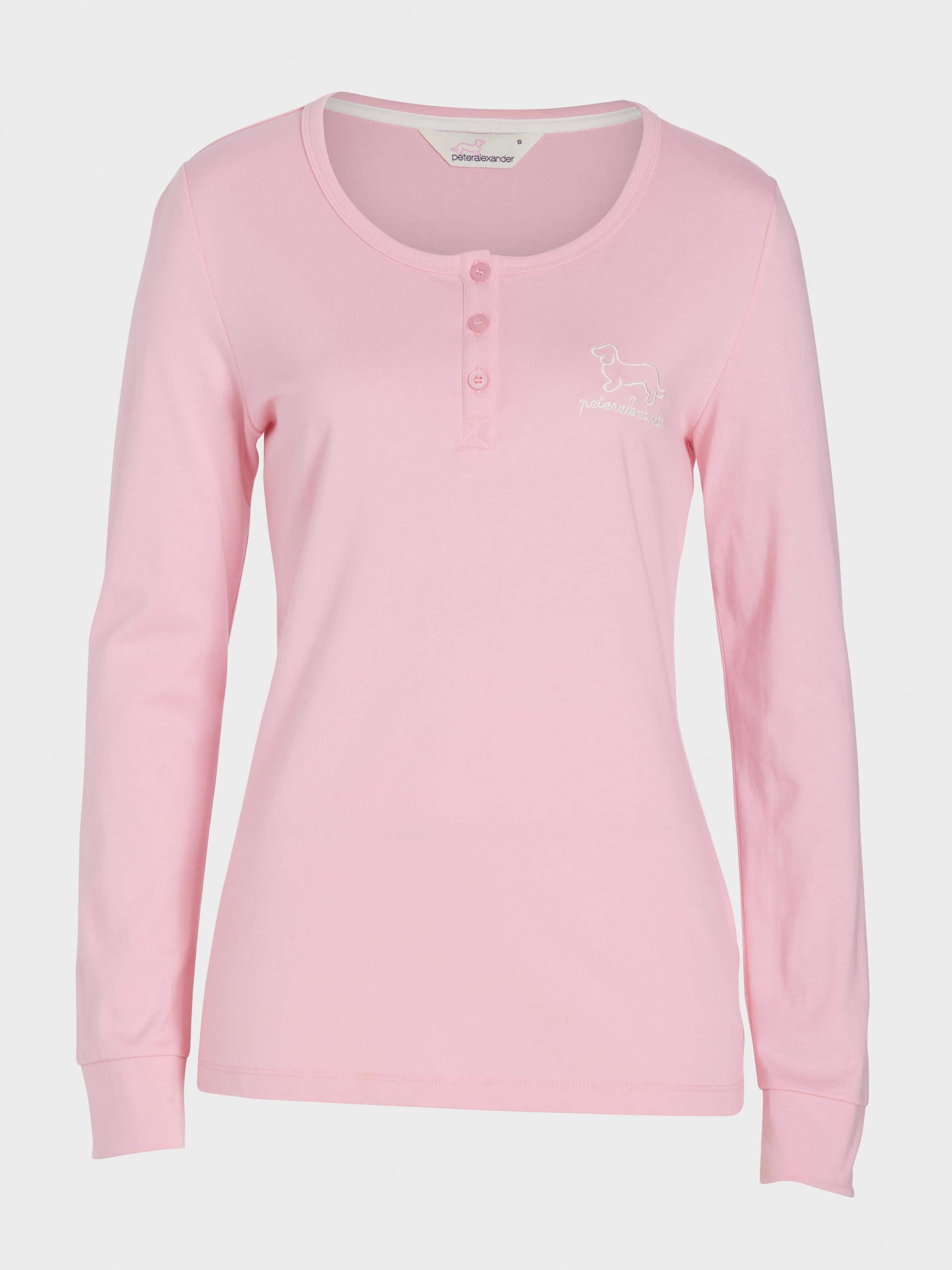 Image for Pink Branded Henley Long Sleeve Top from Peter Alexander