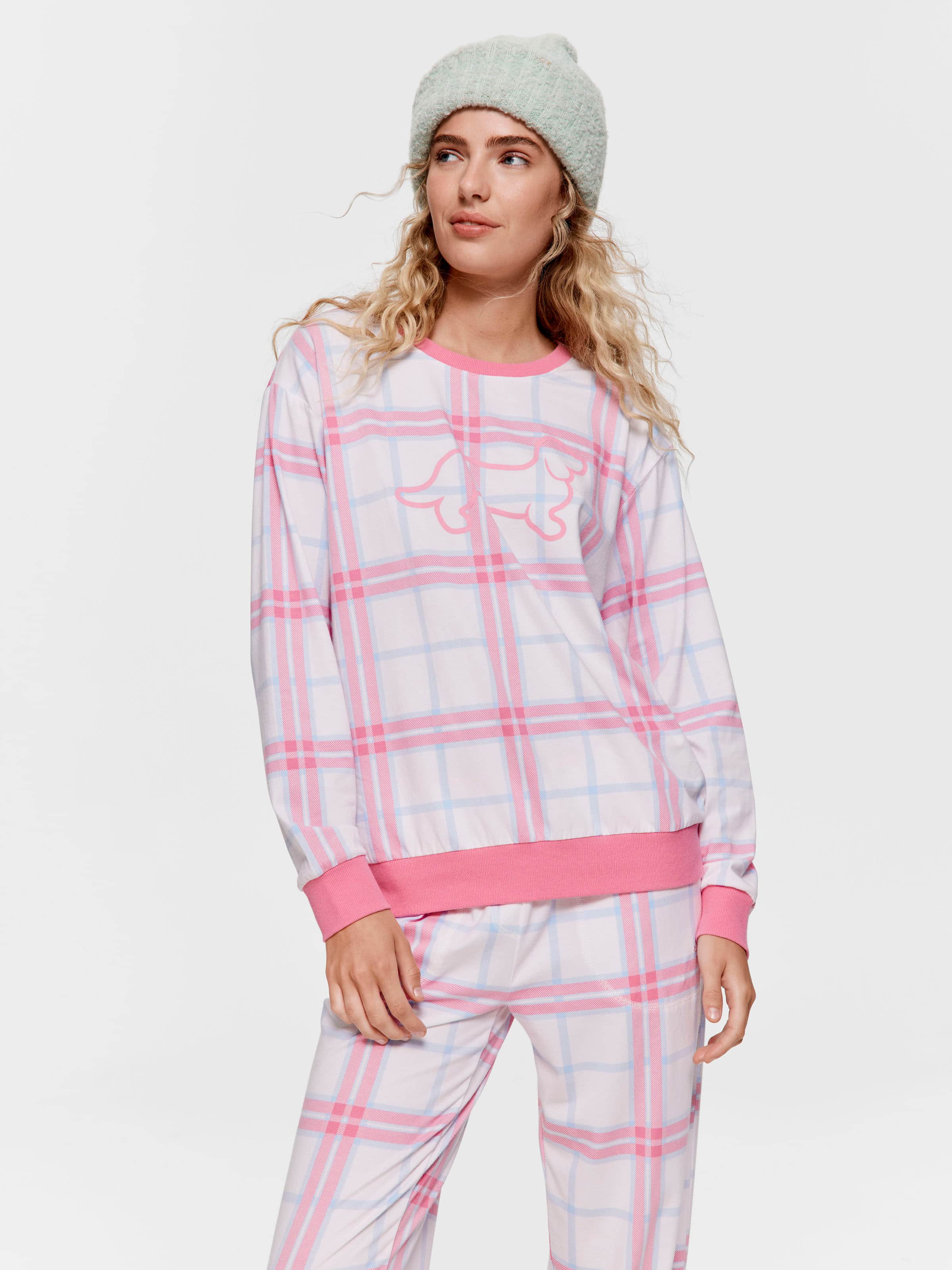 Image for Cream &amp; Pink Penny Check Sweater from Peter Alexander