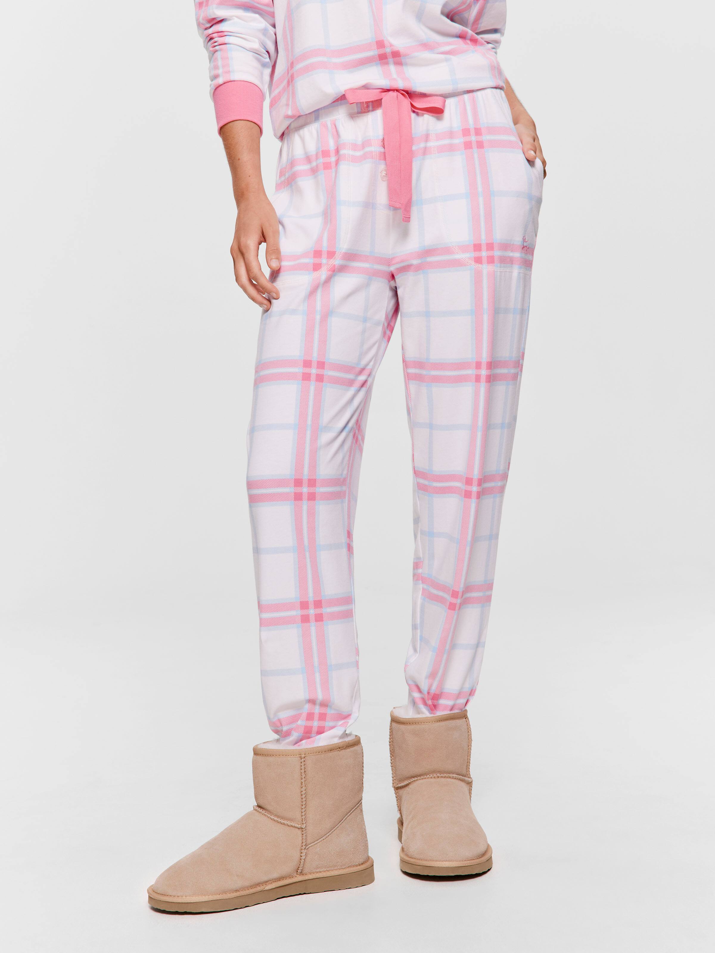 Image for Cream &amp; Pink Check Easy Pj Pant from Peter Alexander