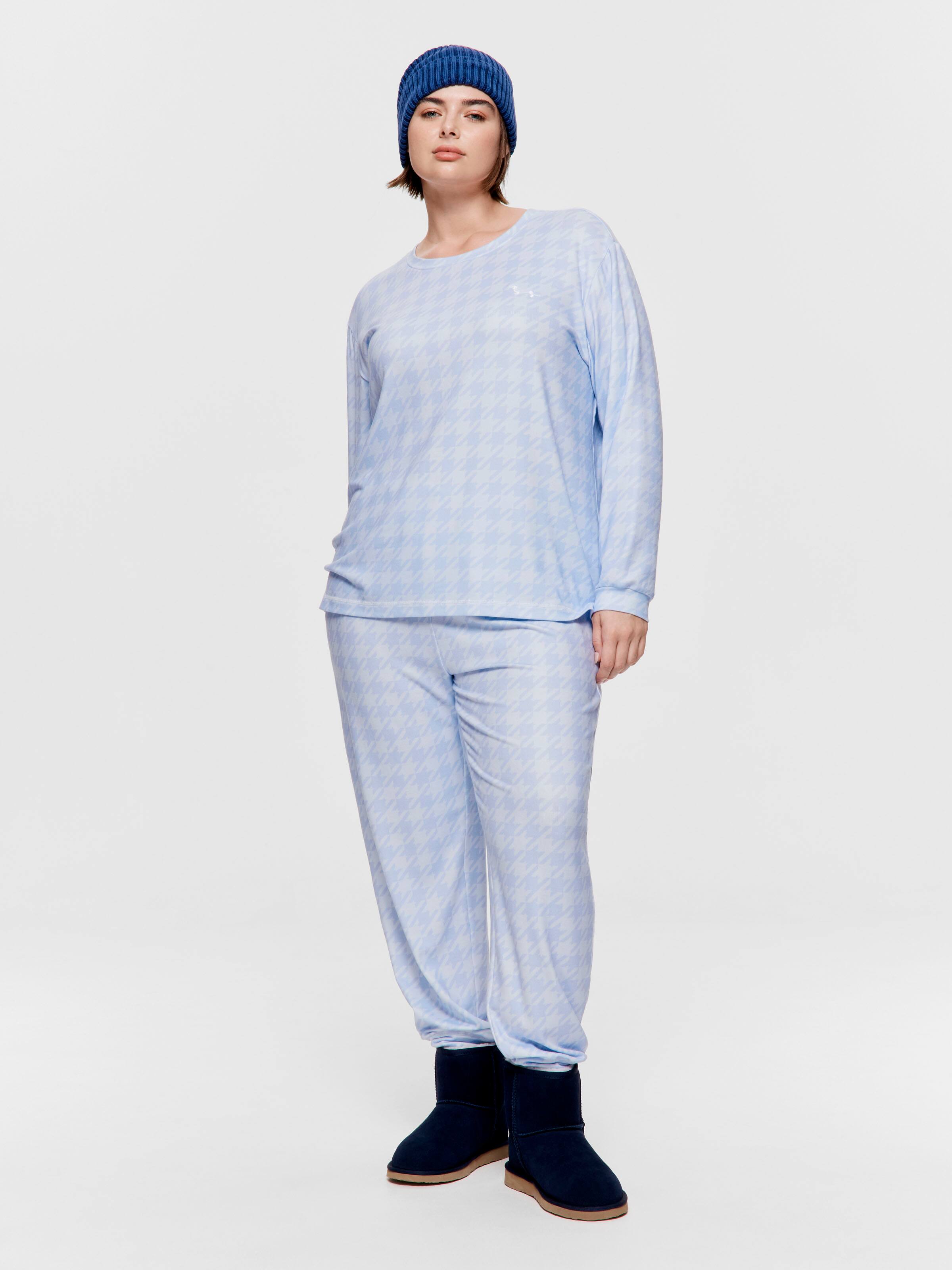 P.A. Plus Houndstooth Plush Easy Pj Pant