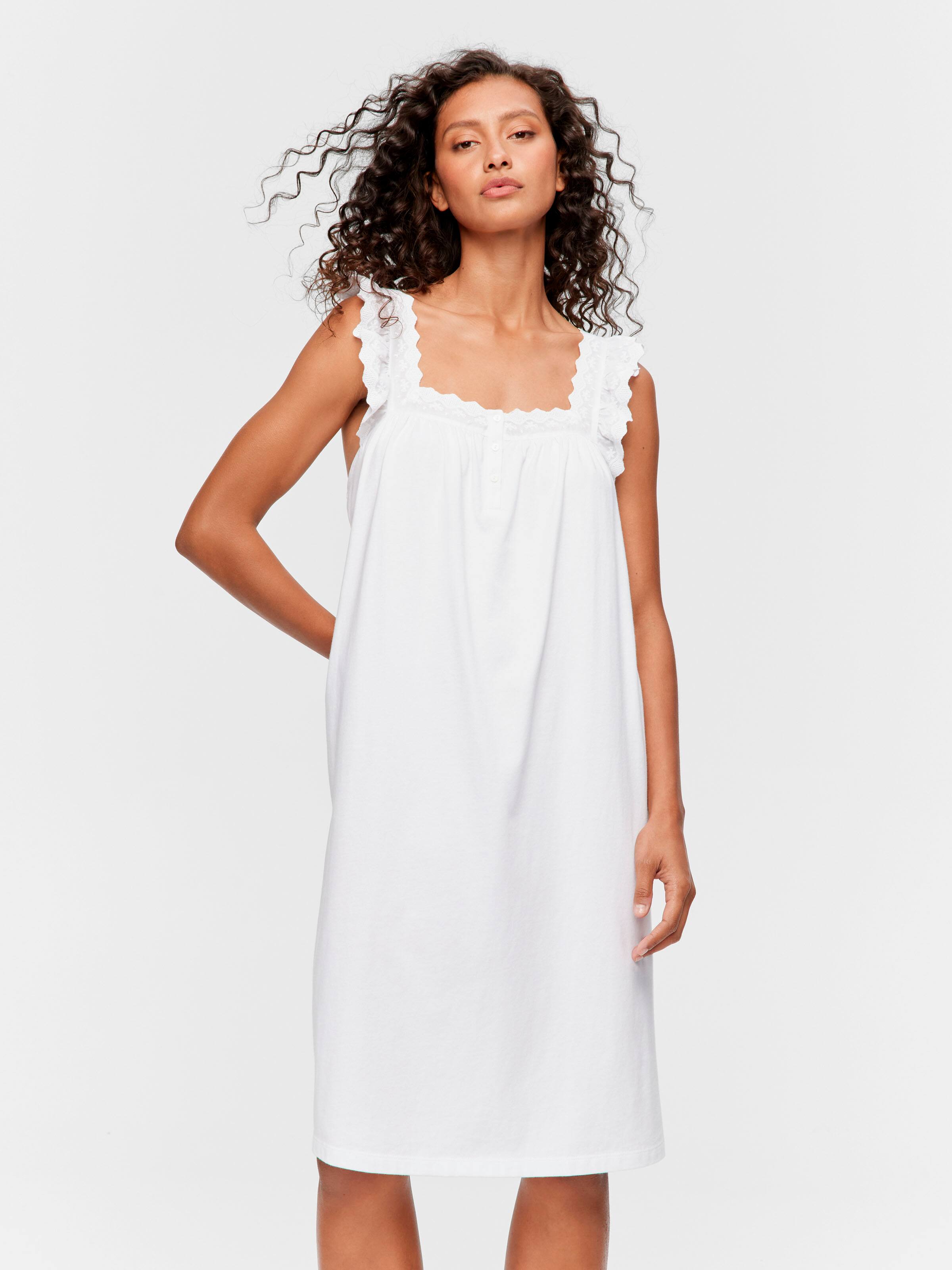 White Broderie Trim 100% Cotton Fashion Nightie