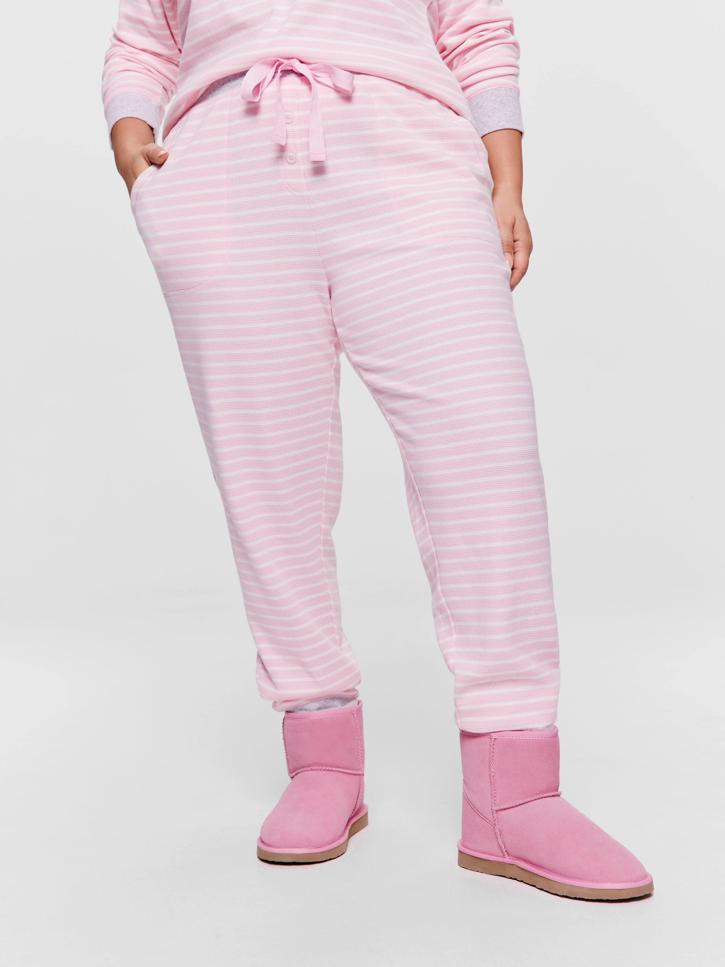 Image for P.A. Plus Pink Waffle Stripe Easy Pj Pant from Peter Alexander
