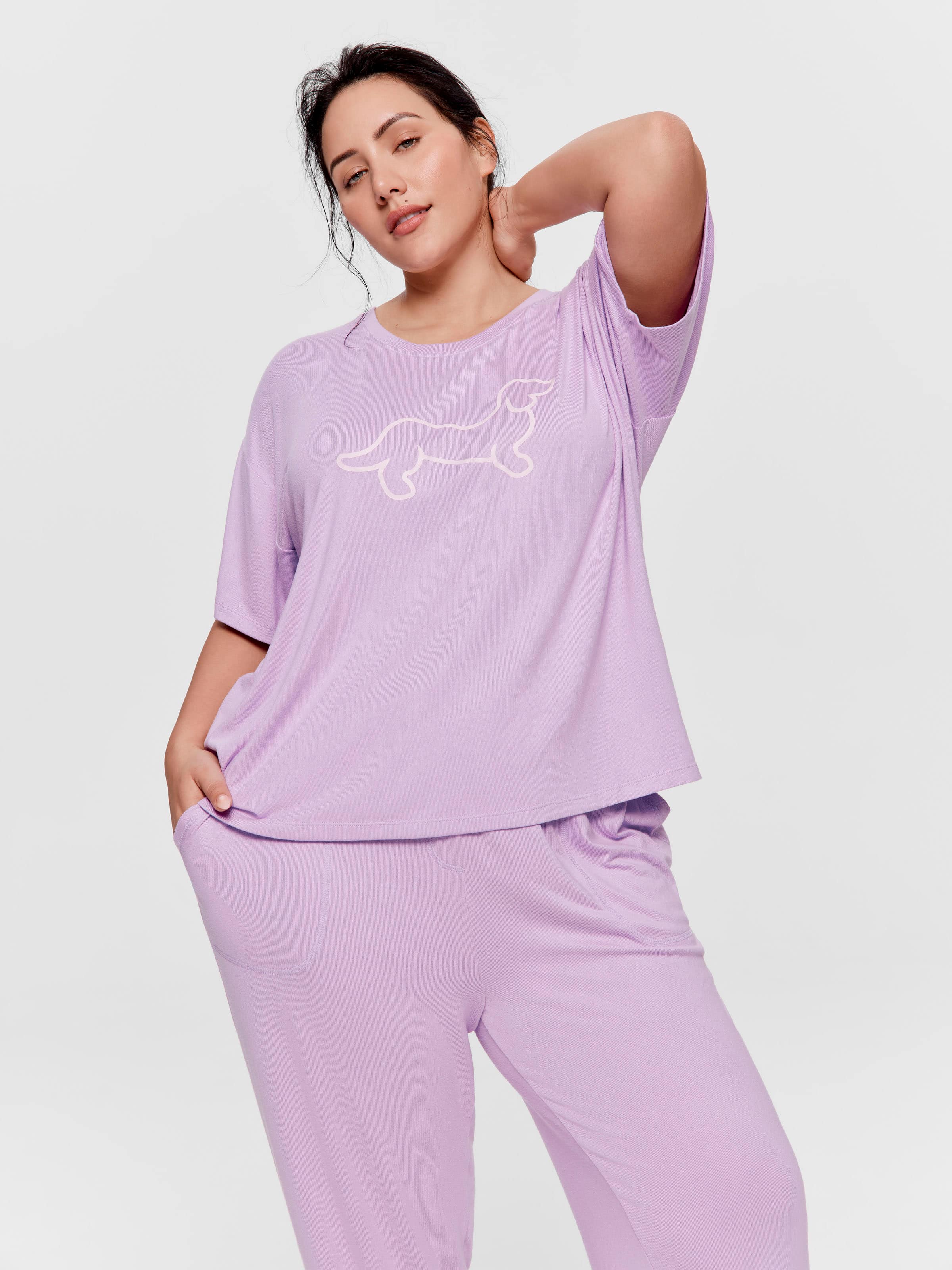 P.A. Plus Lilac Plush Logo Tee