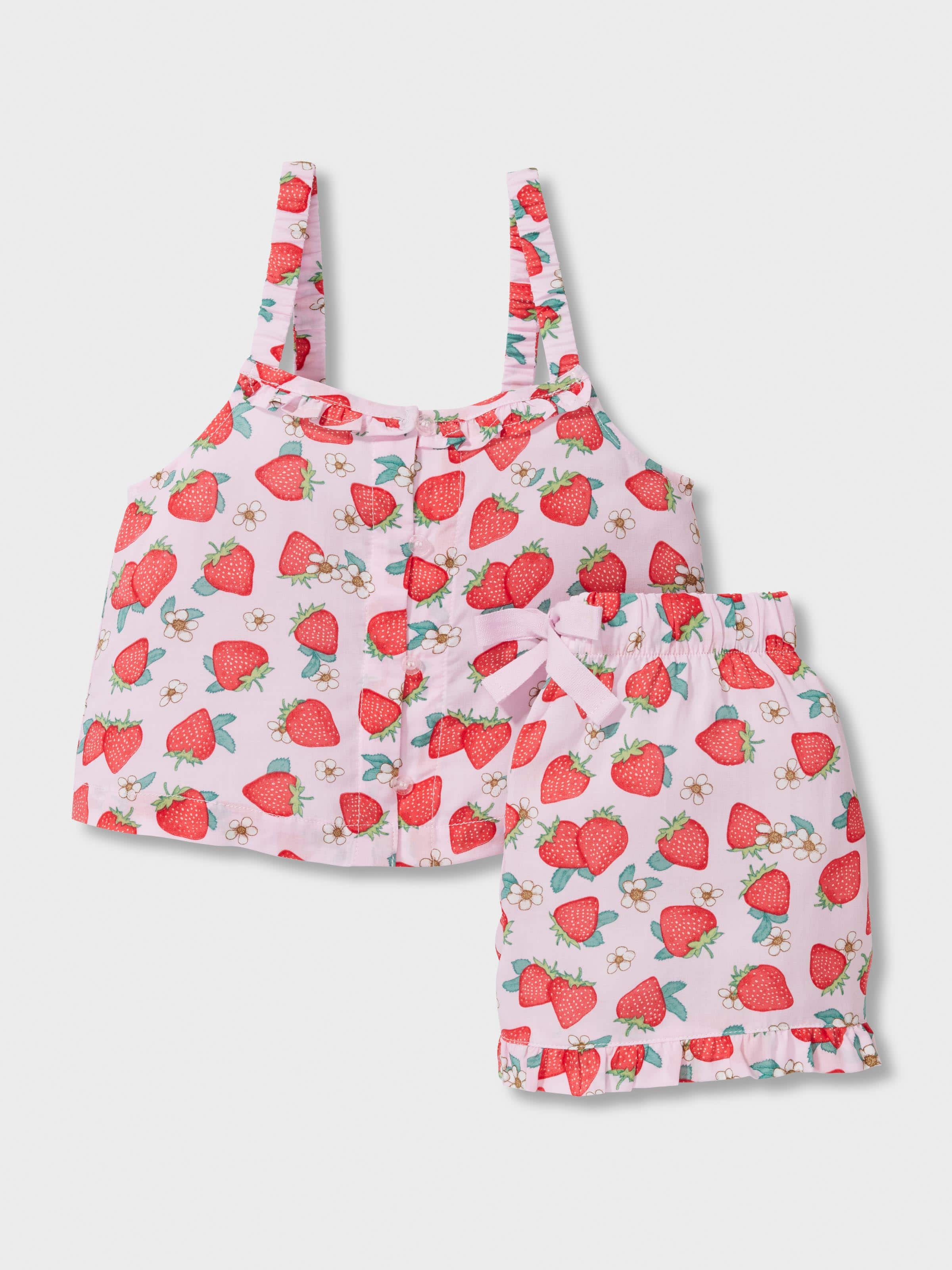 Jnr Girls Strawberry Cami Short Pj Set