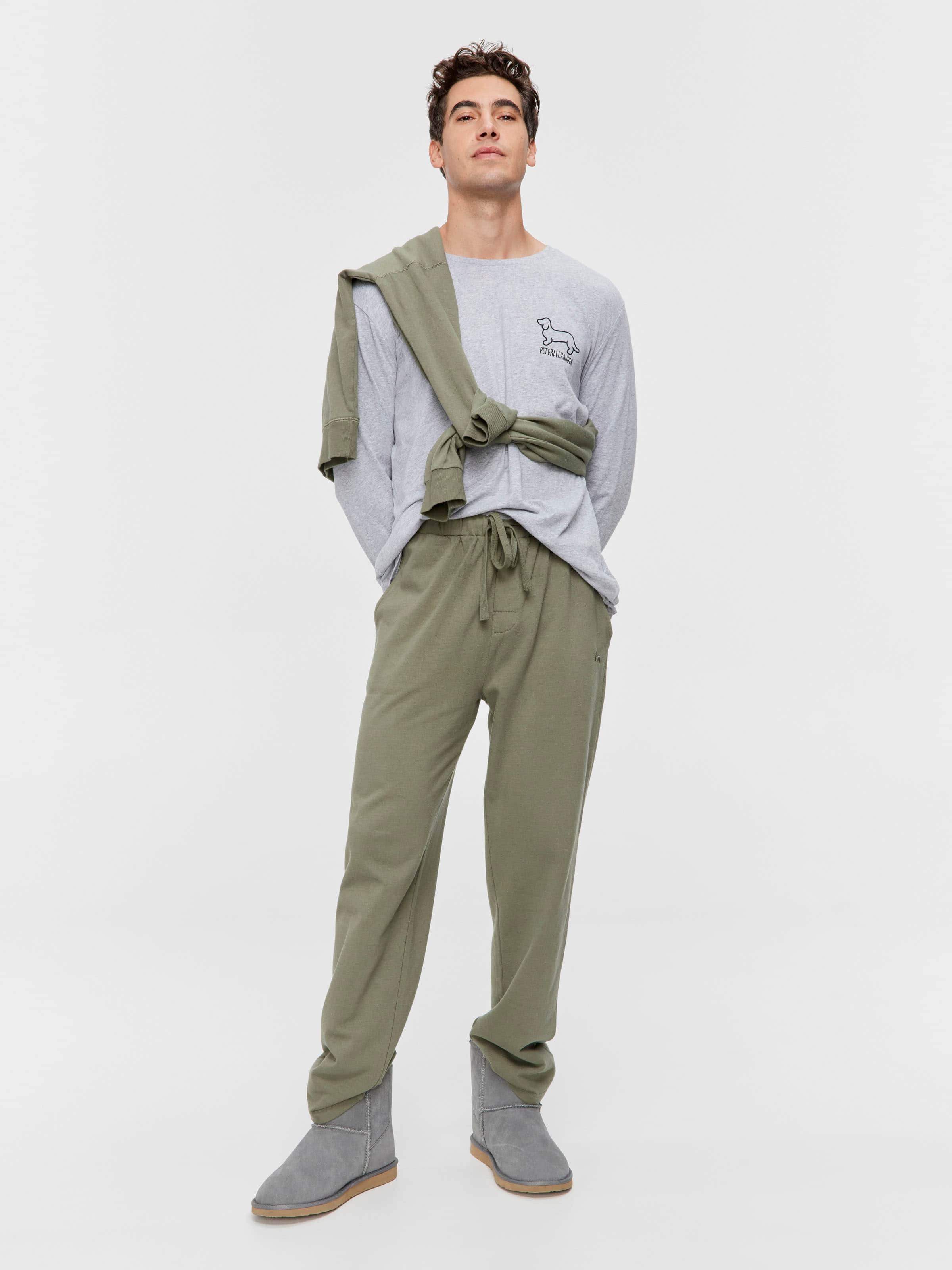 Image for Washed Fleece Track Pj Pant from Peter Alexander