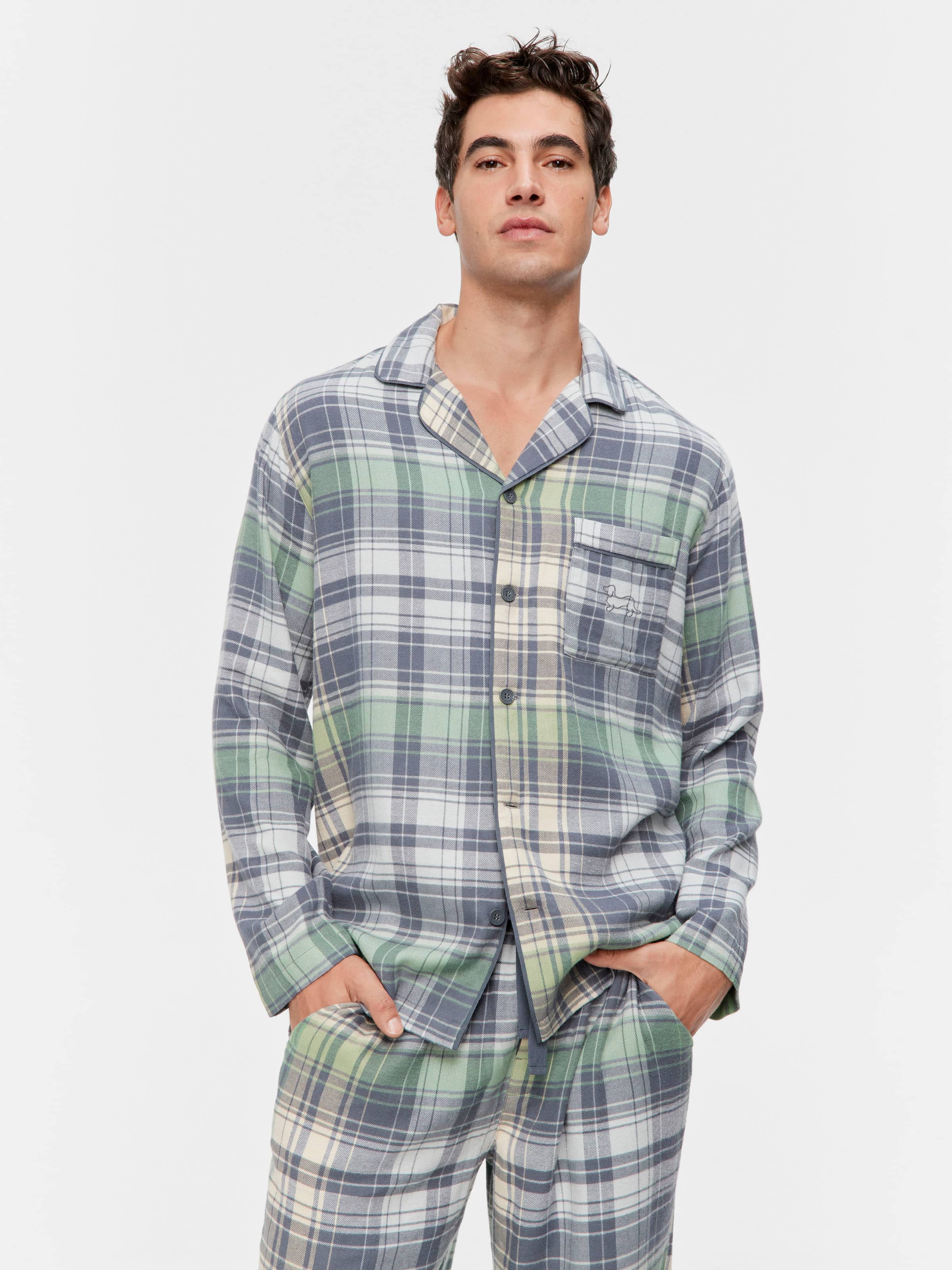 Image for Cowboy Check Flannelette Long Sleeve Pj Set from Peter Alexander