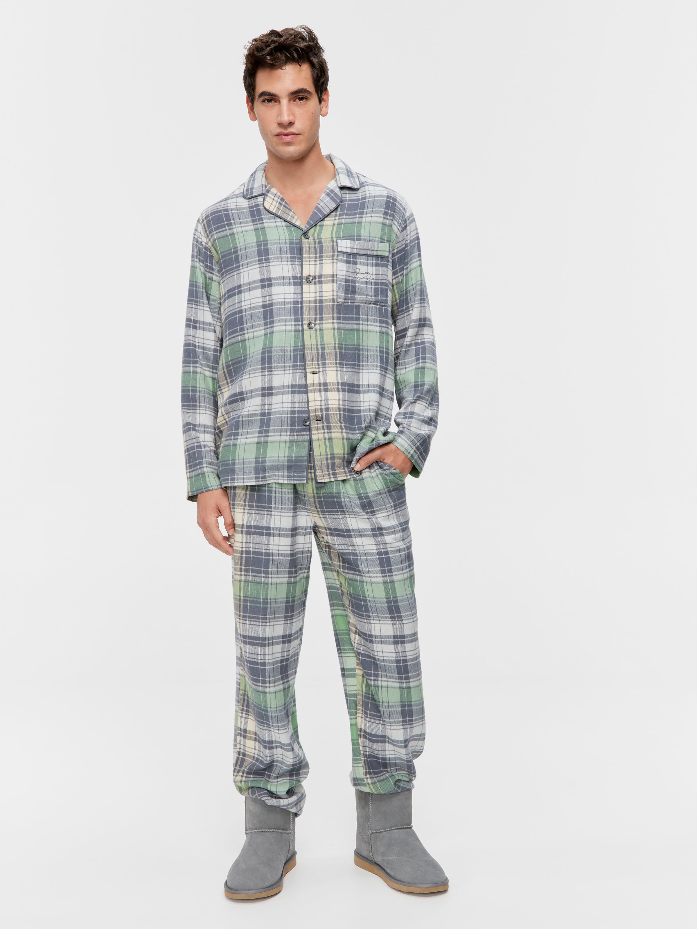 Image for Cowboy Check Flannelette Long Sleeve Pj Set from Peter Alexander