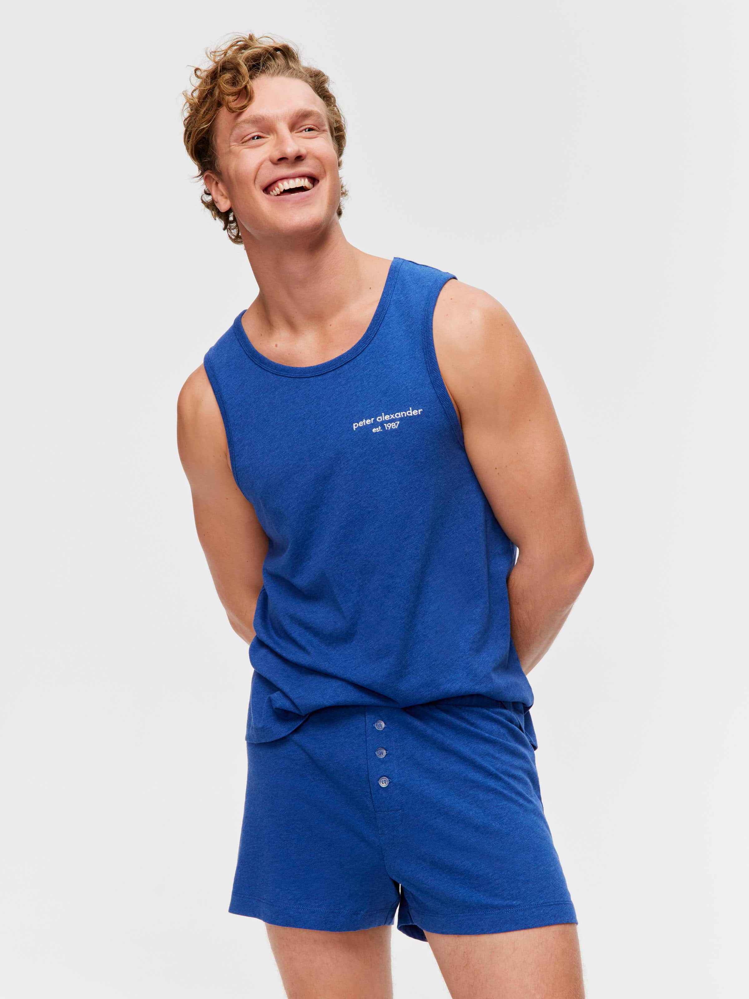 Navy Marle 100% Cotton Boxer Short