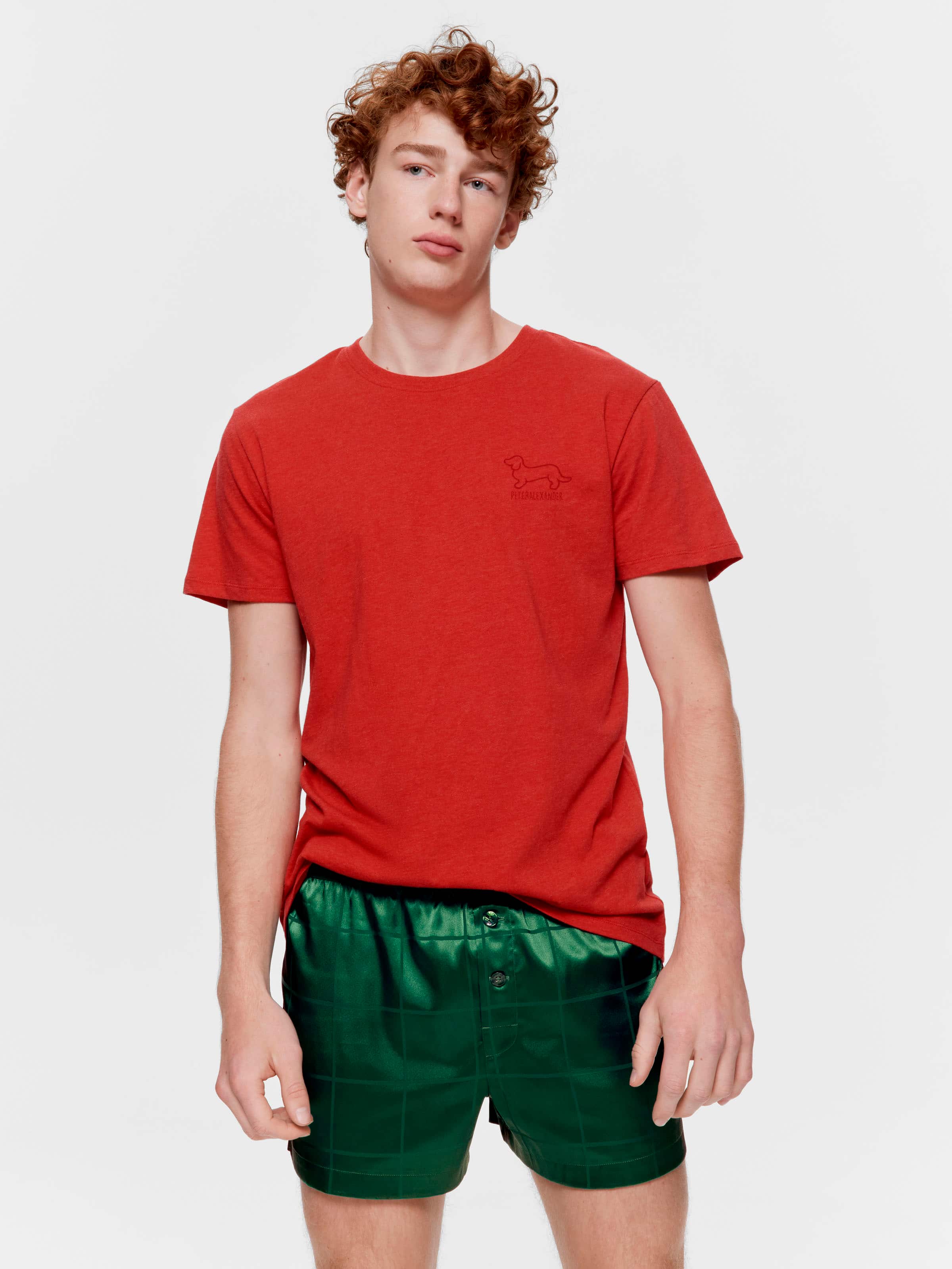 Green Check Satin Boxer Short