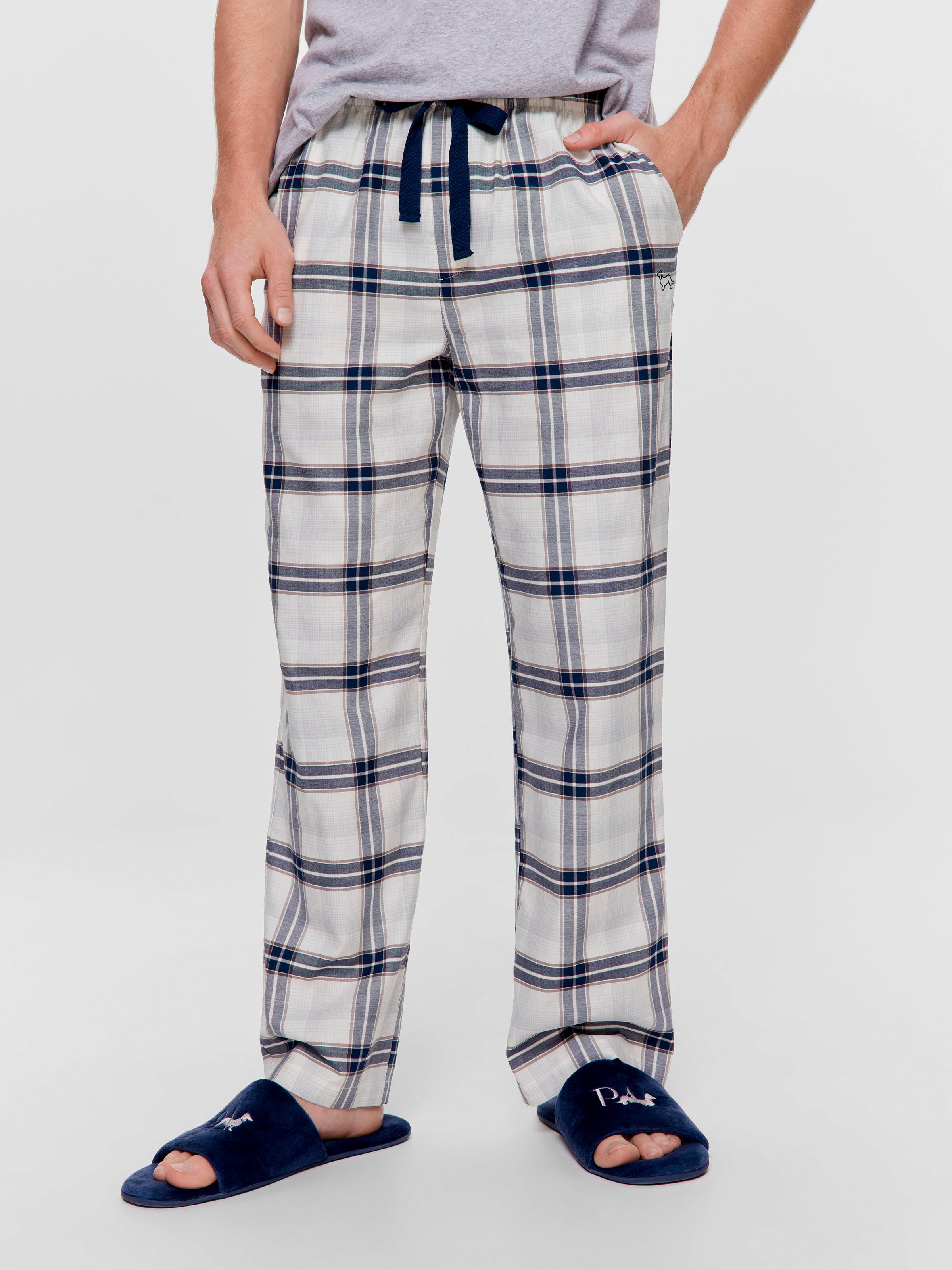 Cream Check 100% Cotton Classic Pj Pant
