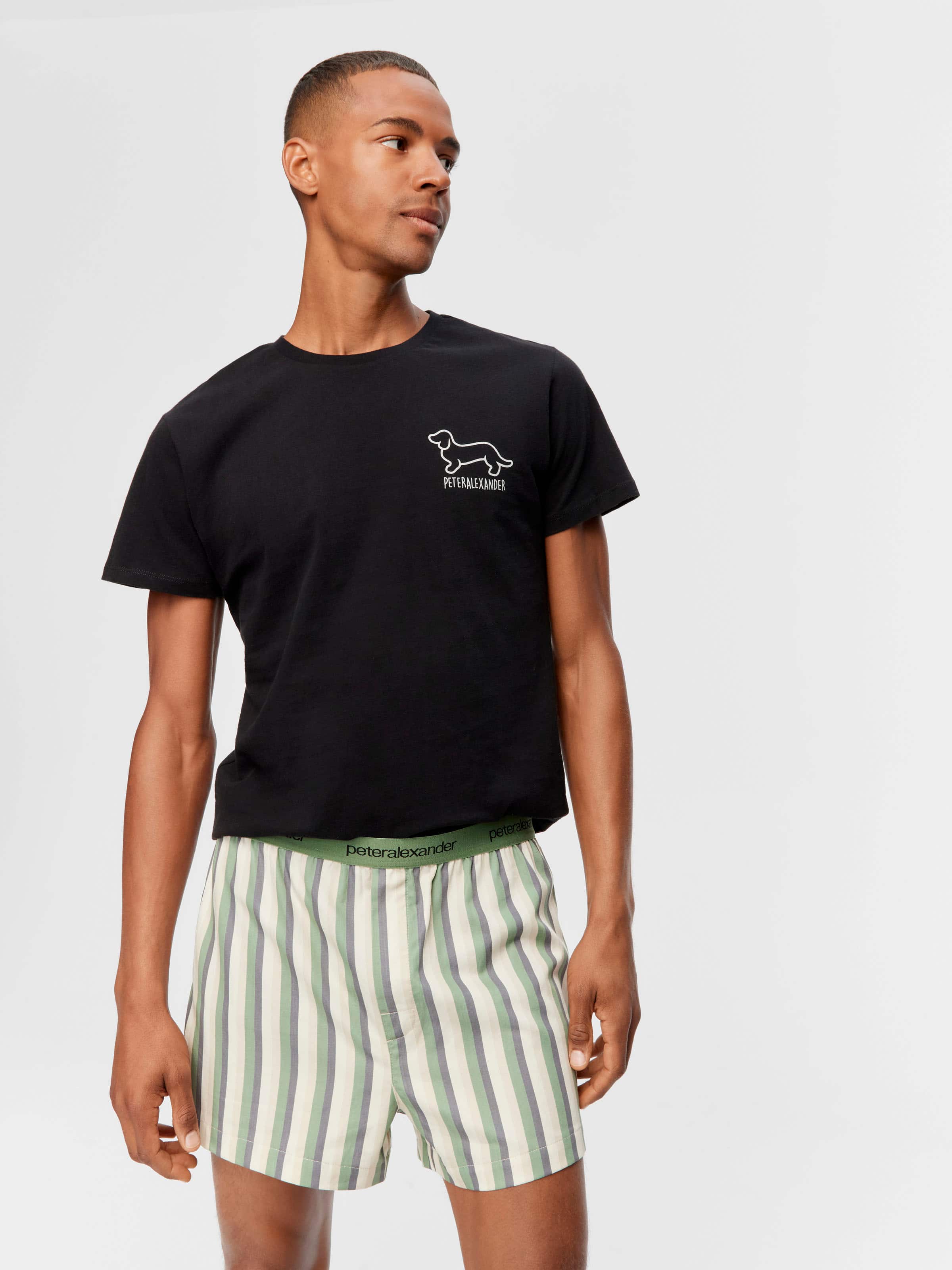 Olive Stripe 100% Cotton Boxer Short