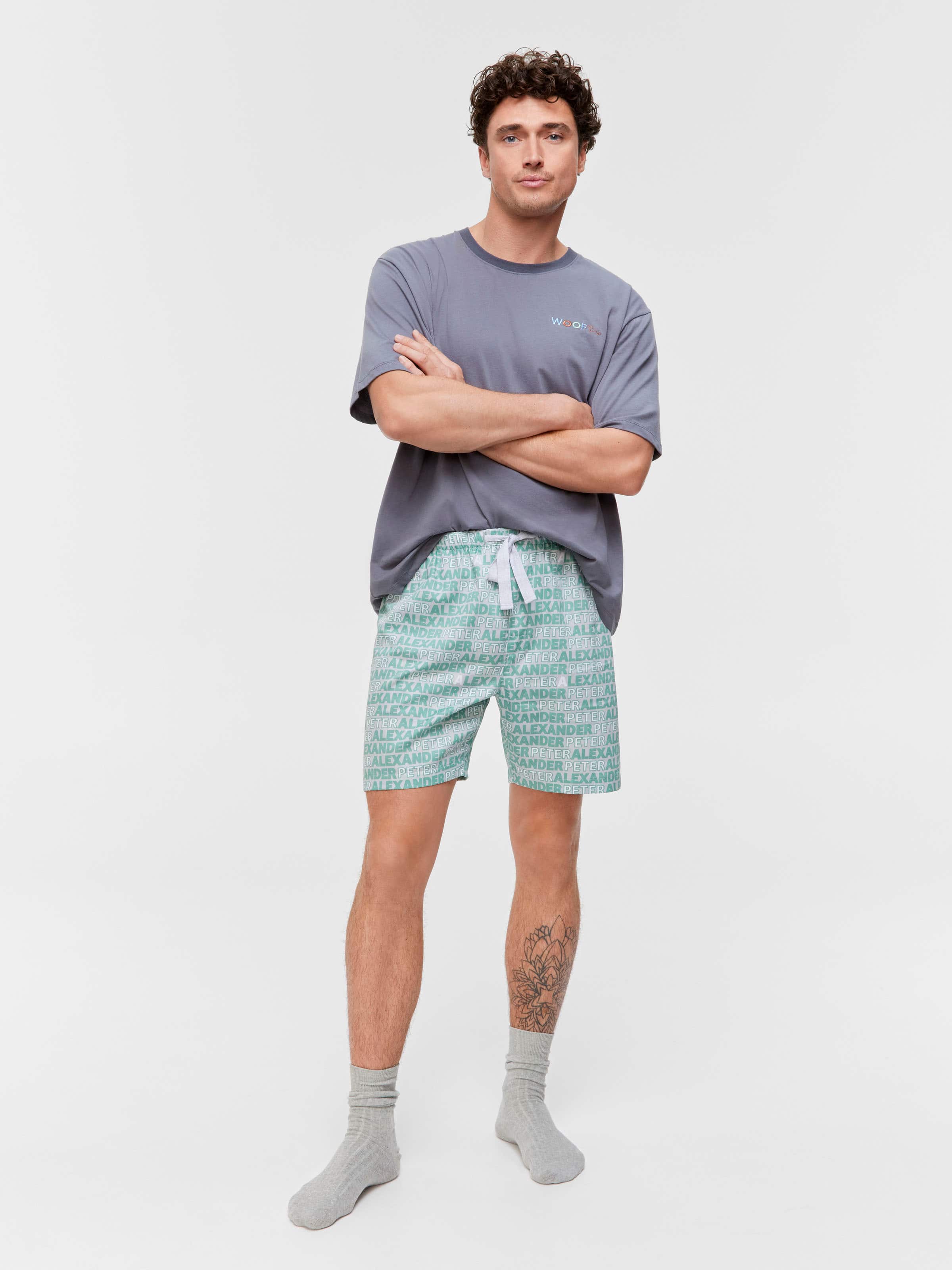 P.A Text Logo 100% Cotton Mid Short