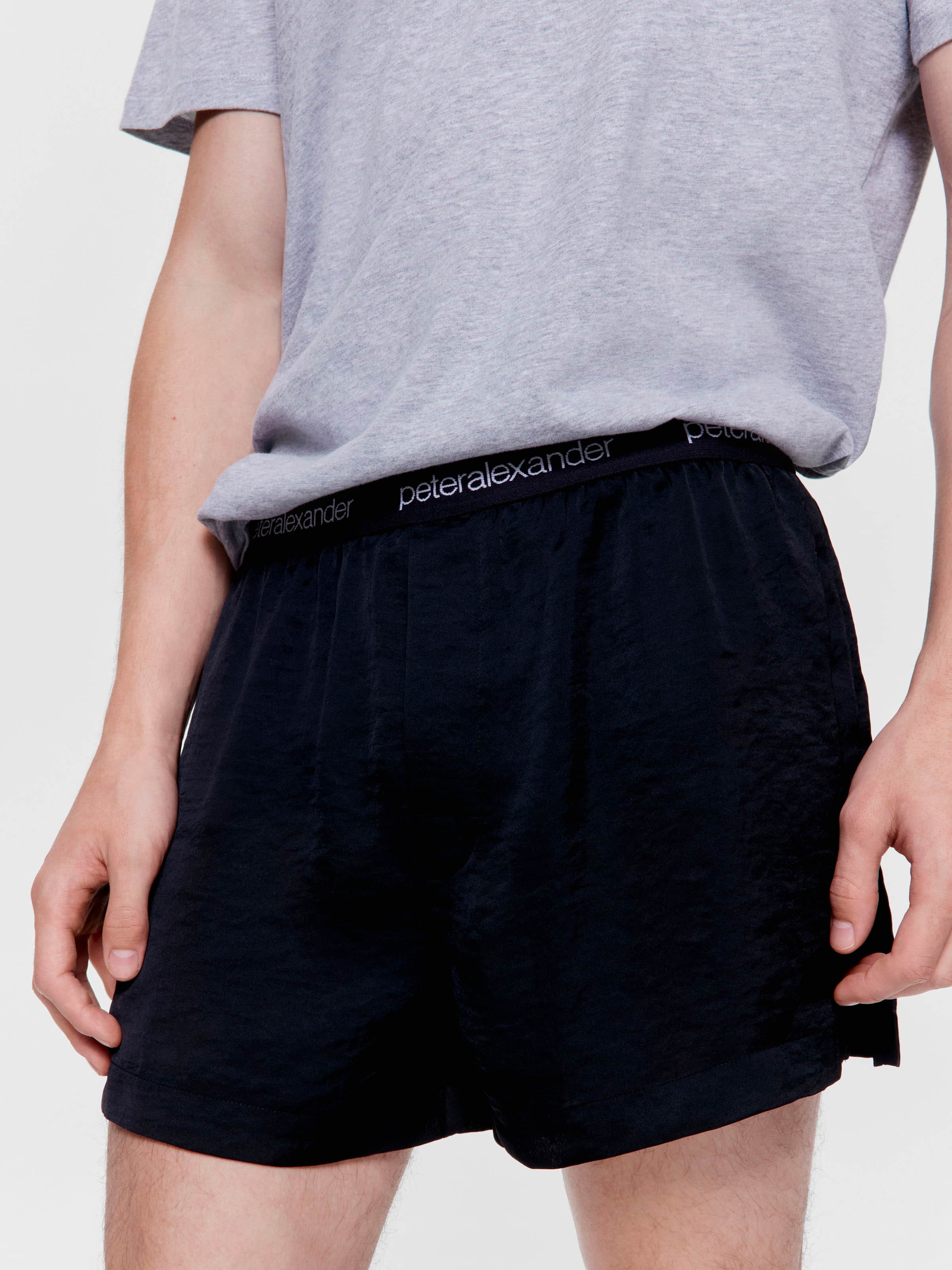 Black Satin Boxer Short