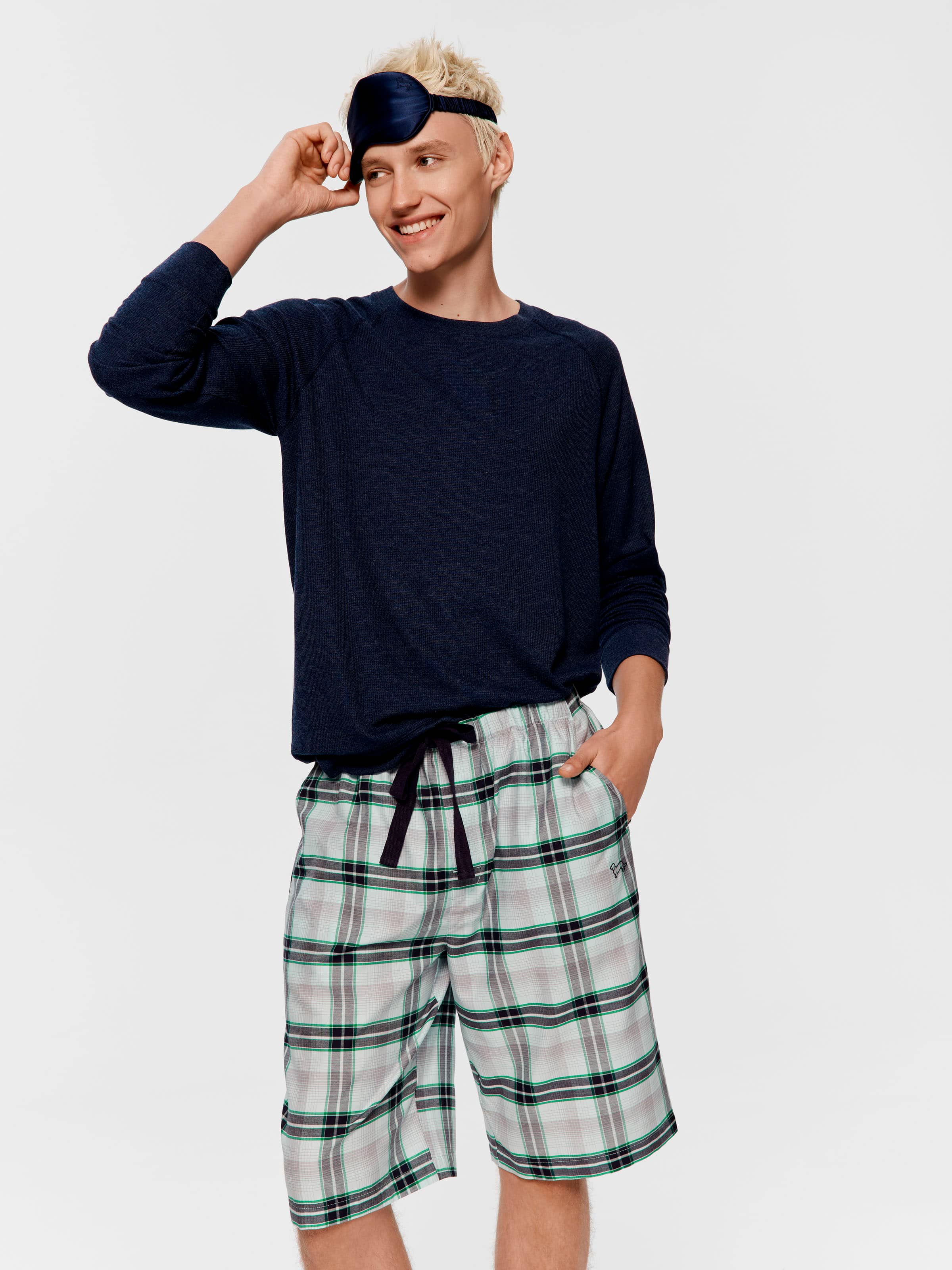 Green Check Sleep Short