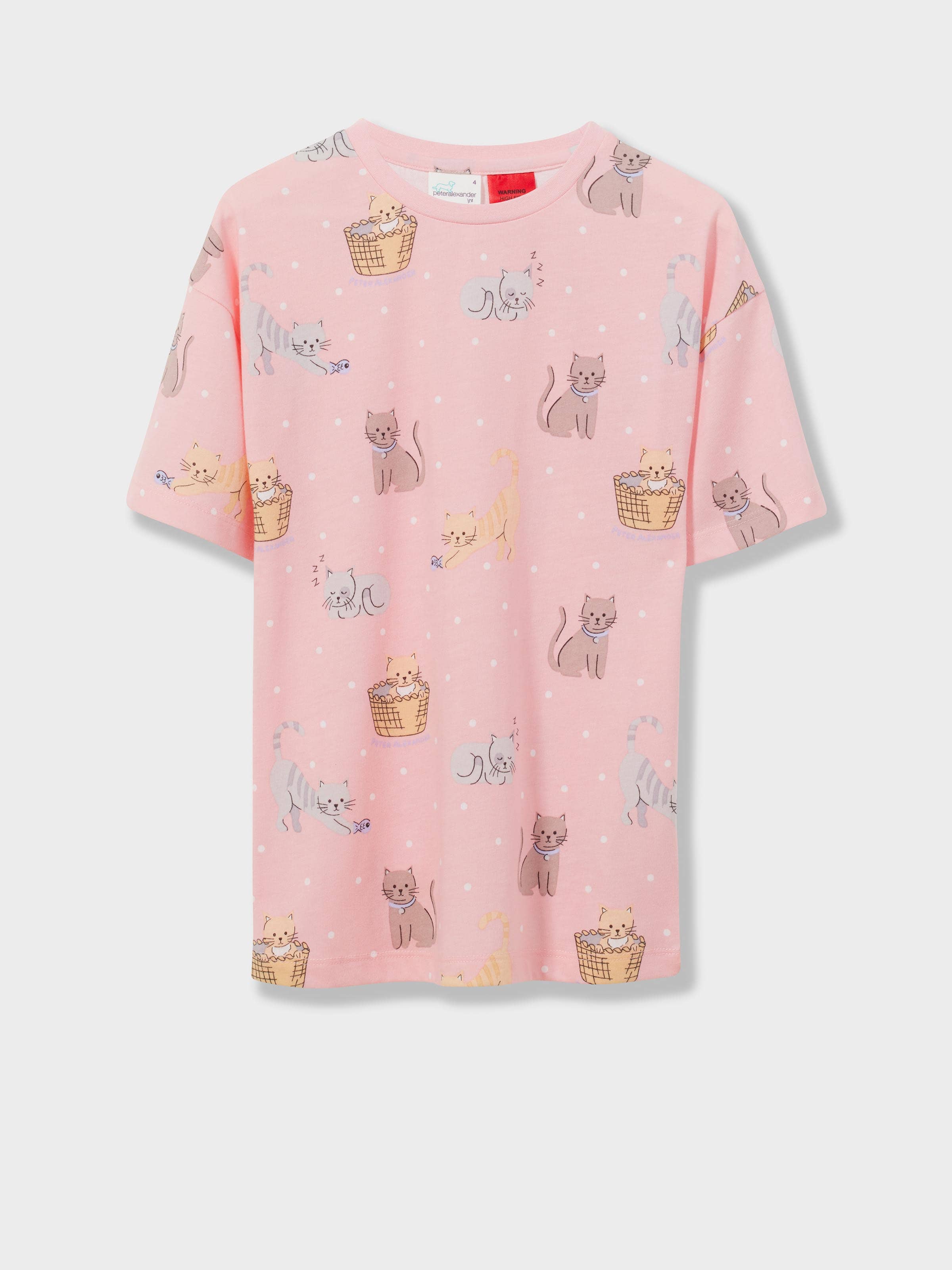 Jnr Girls Cat Basket Sleep Tee