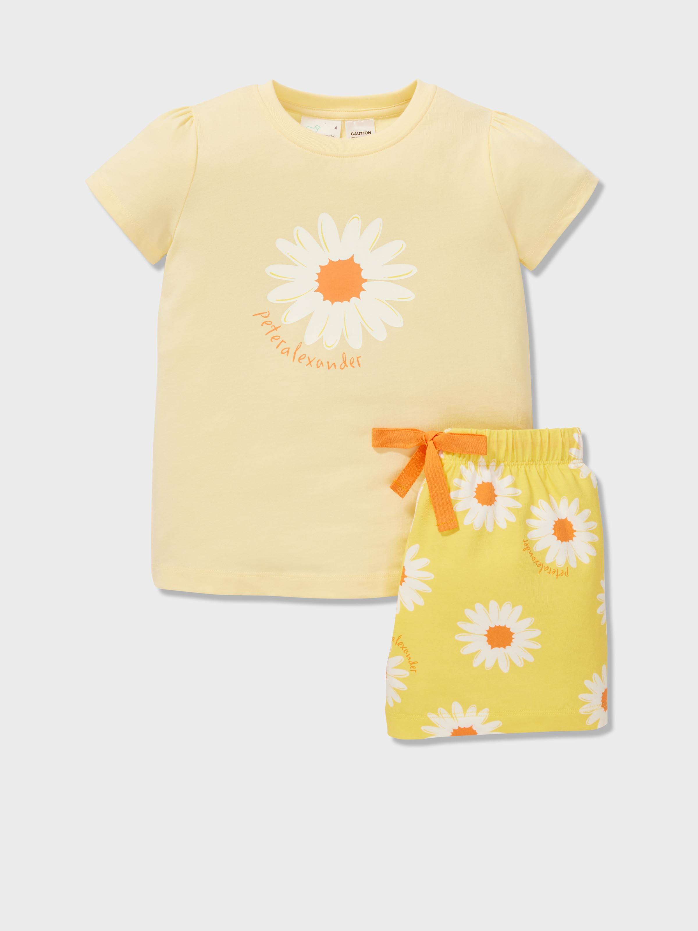 Jnr Girls Daisy Print Short Pj Set