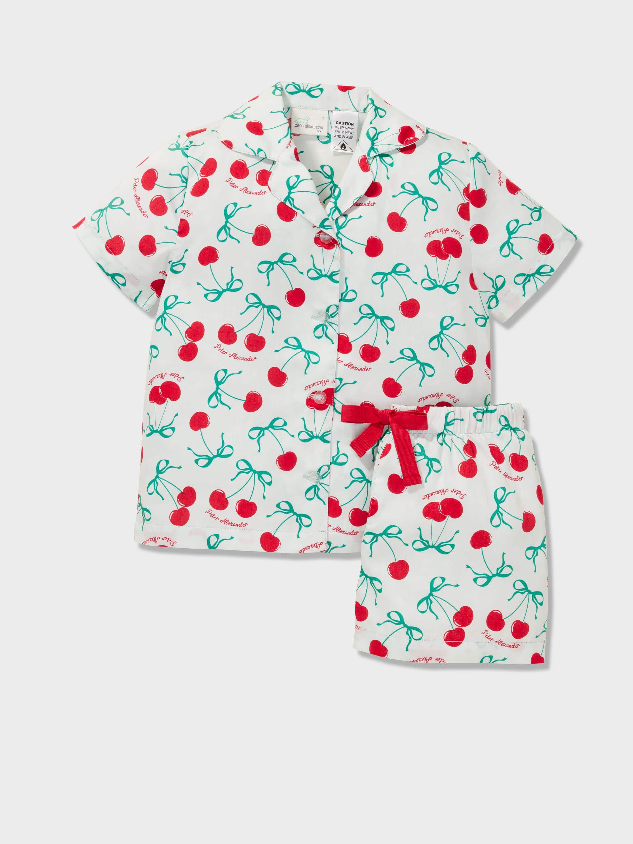 Jnr Girls Cherry Classic 100% Cotton Short Pj Set