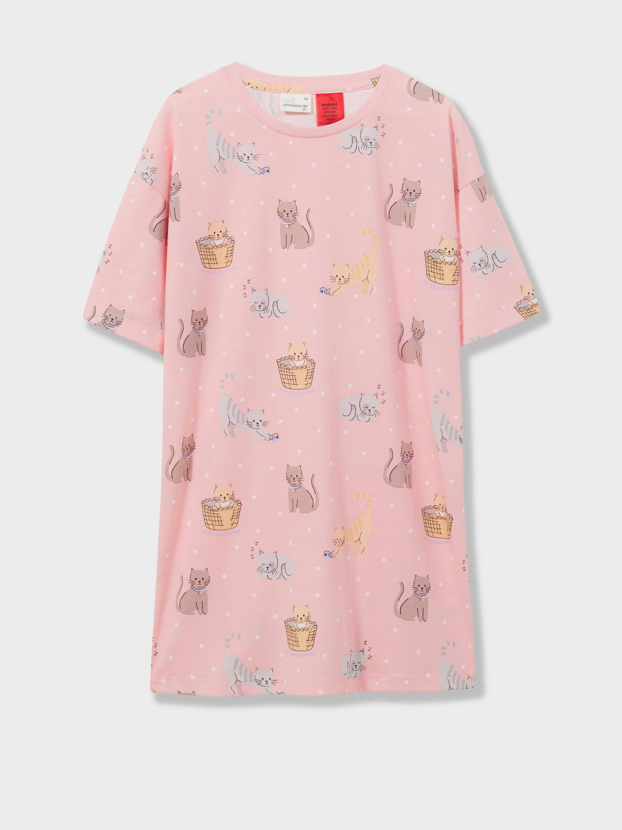 Girls Cat Basket Sleep Tee