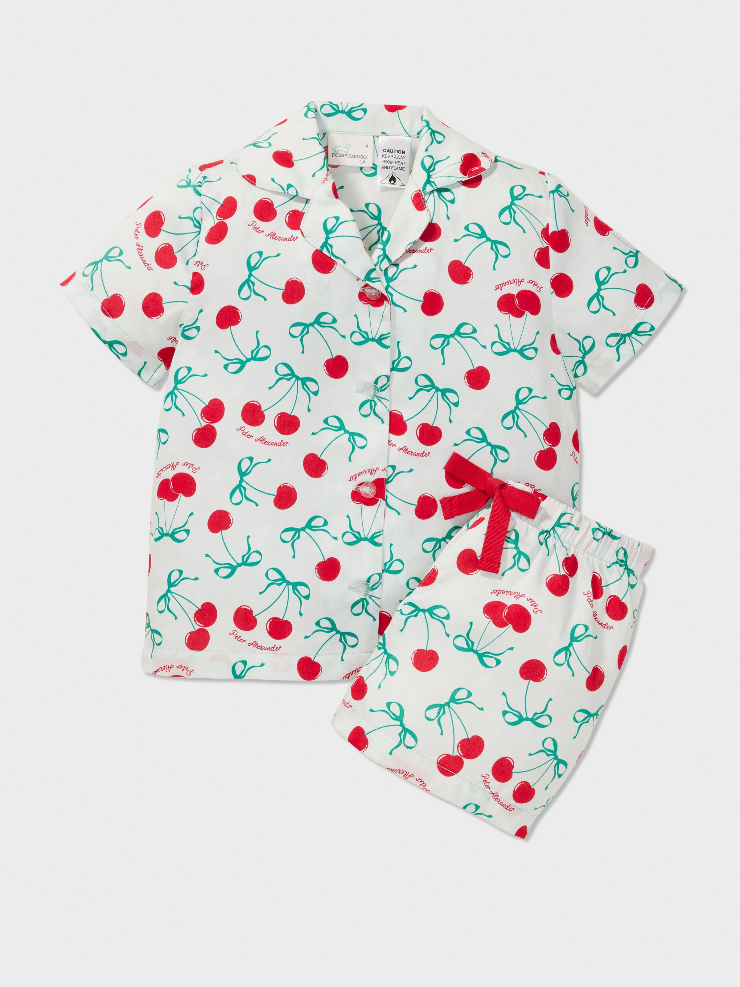 Girls Cherry Classic 100% Cotton Short Pj Set