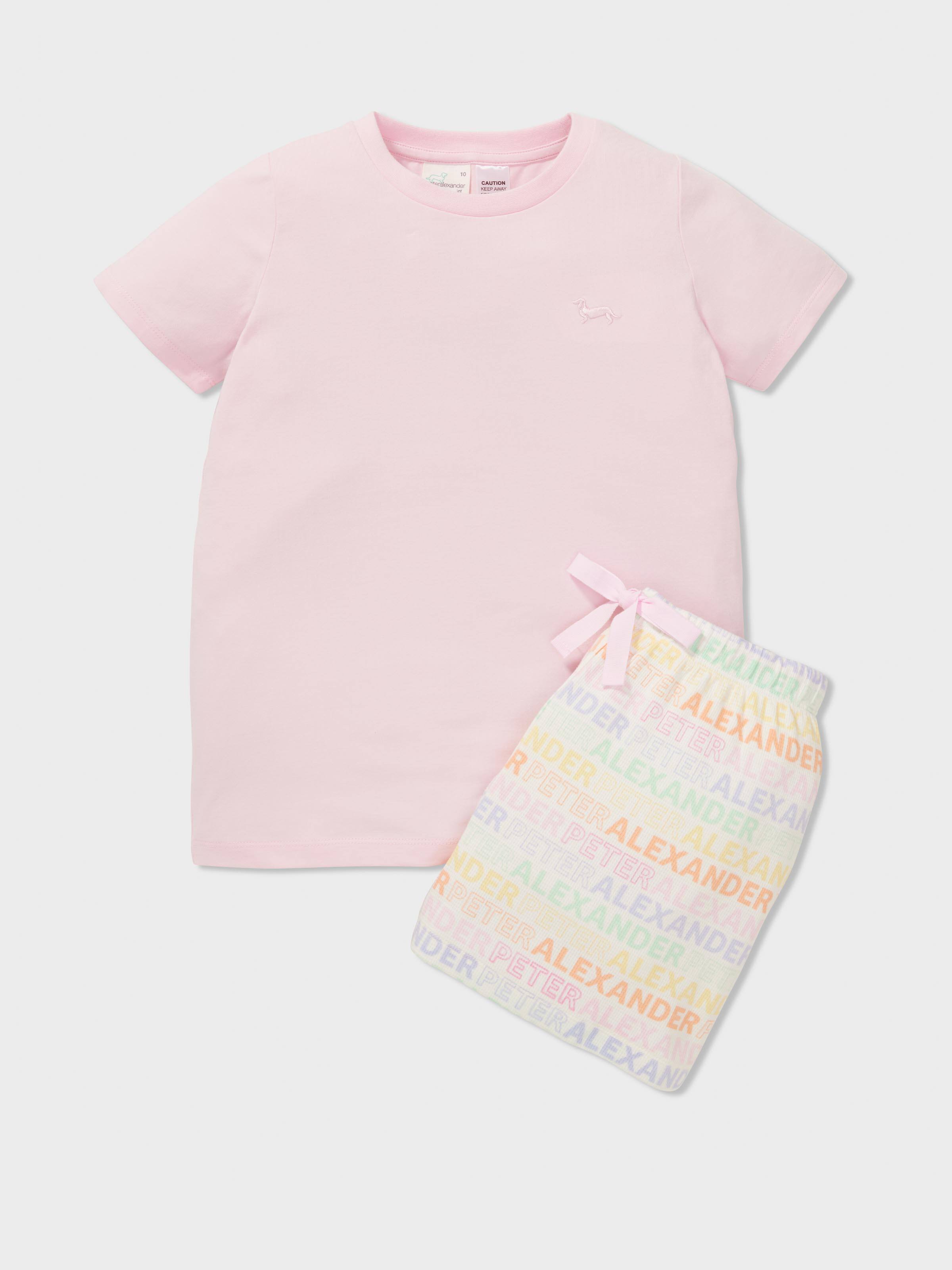 Girls Rainbow Logo Short Pj Set