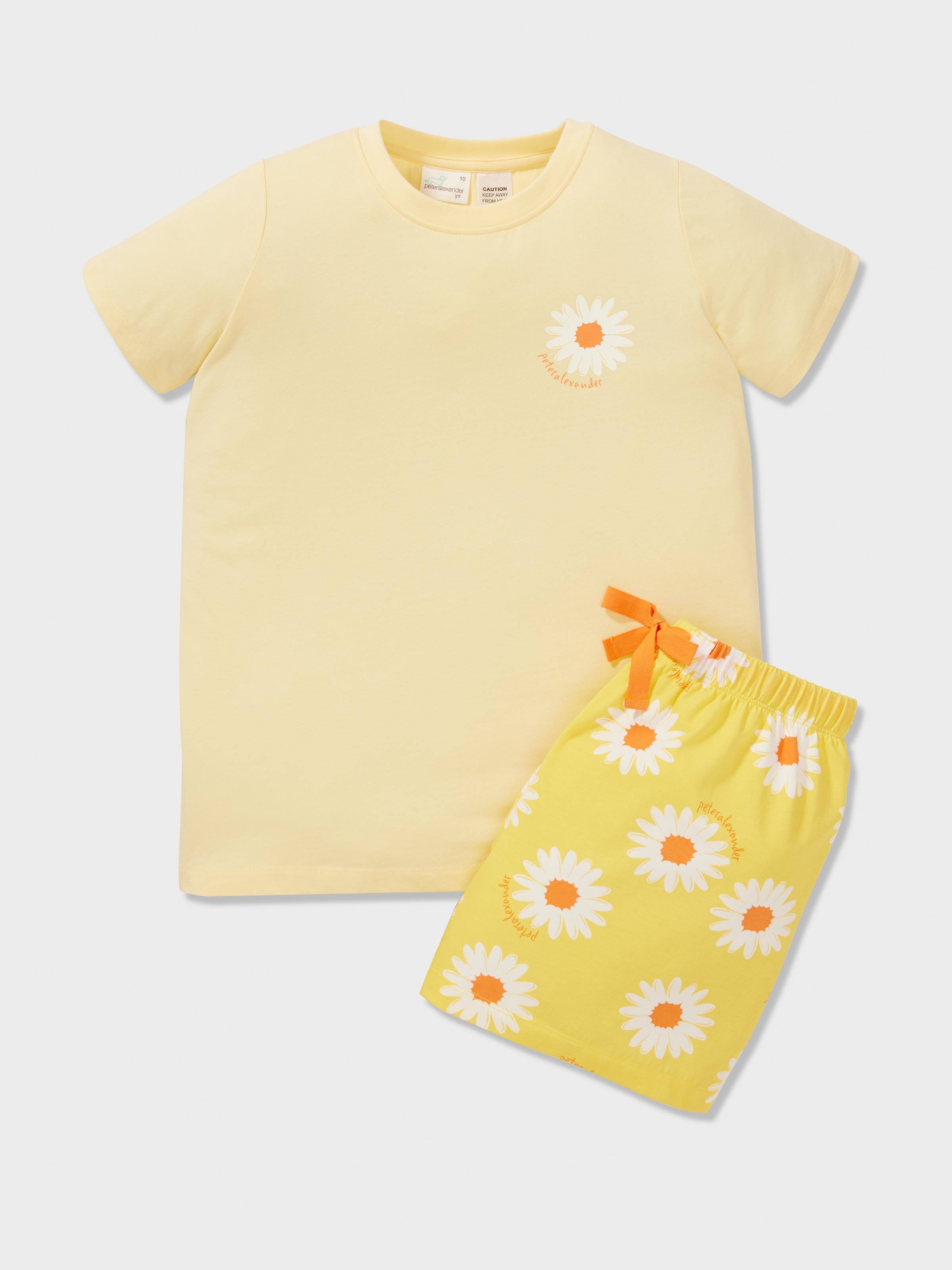 Girls Daisy Print Short Pj Set