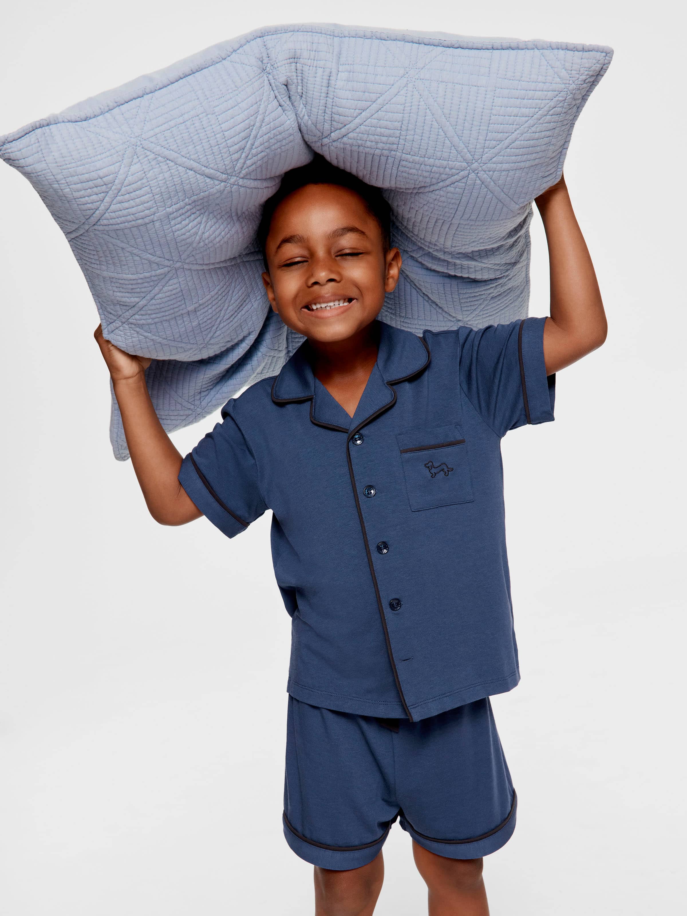 Boys Navy Bamboo Classic Short Pj Set