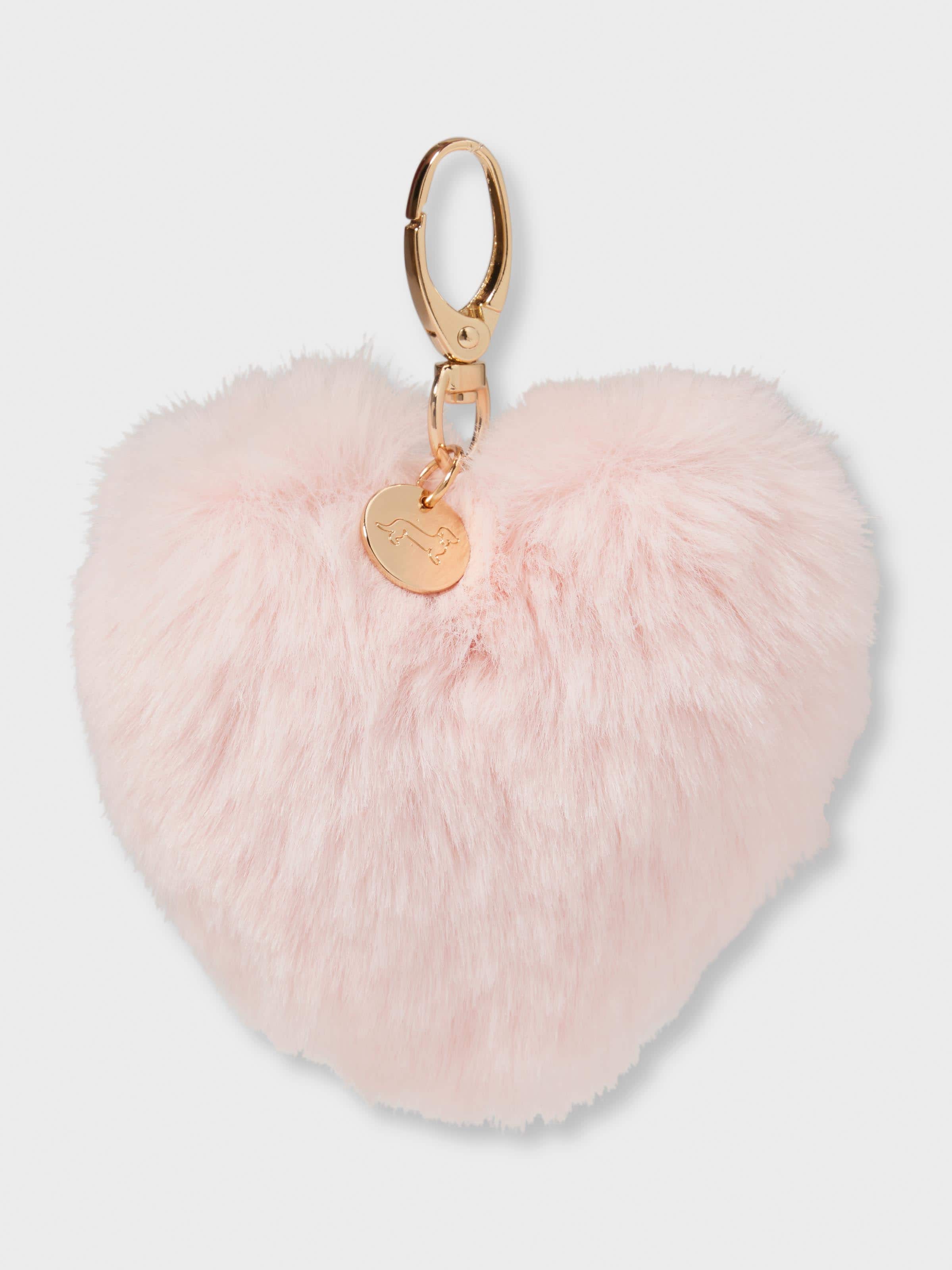 Fluffy Heart Bag Charm