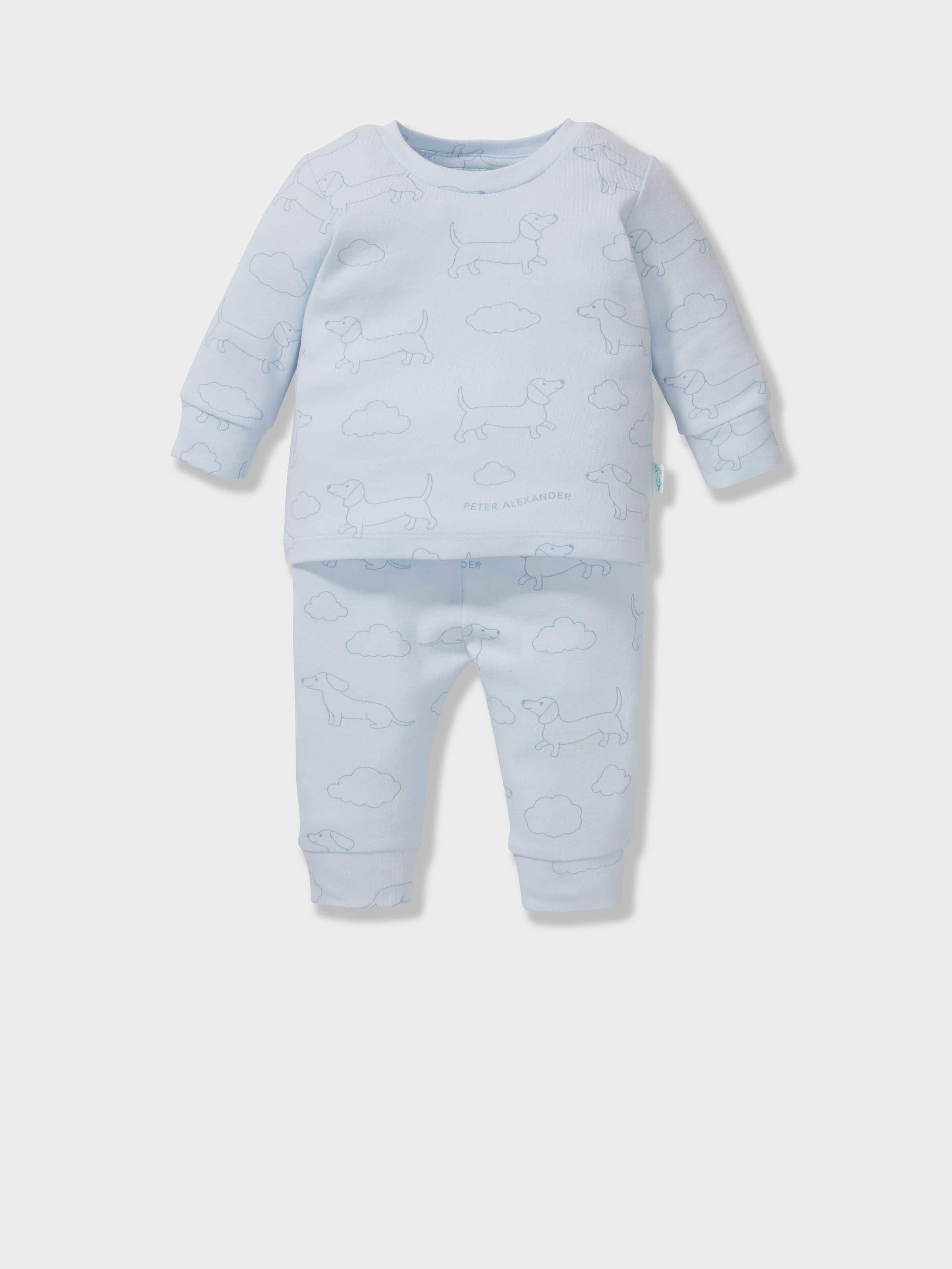 Baby Organics Blue Penny Print Long Pj Set